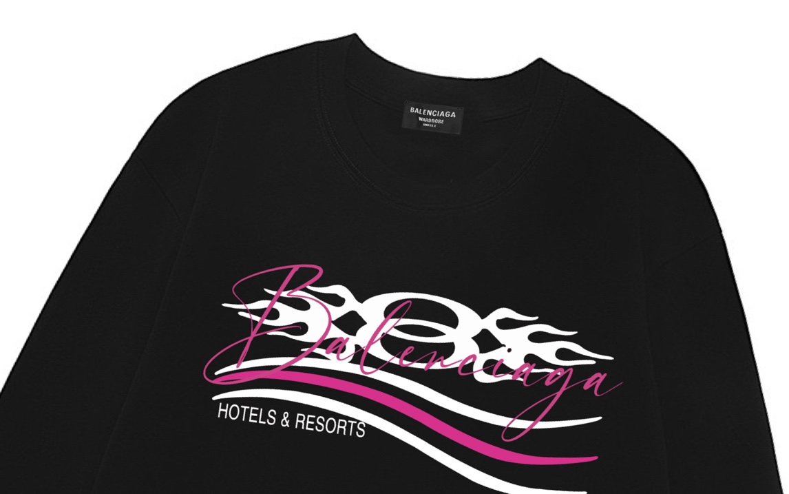 Balenciaga 高仿黑色火焰印花長袖T恤 潮流風HOTELS人氣款式| 12 Balenciaga 高仿黑色火焰印花長袖T恤 潮流風HOTELS人氣款式