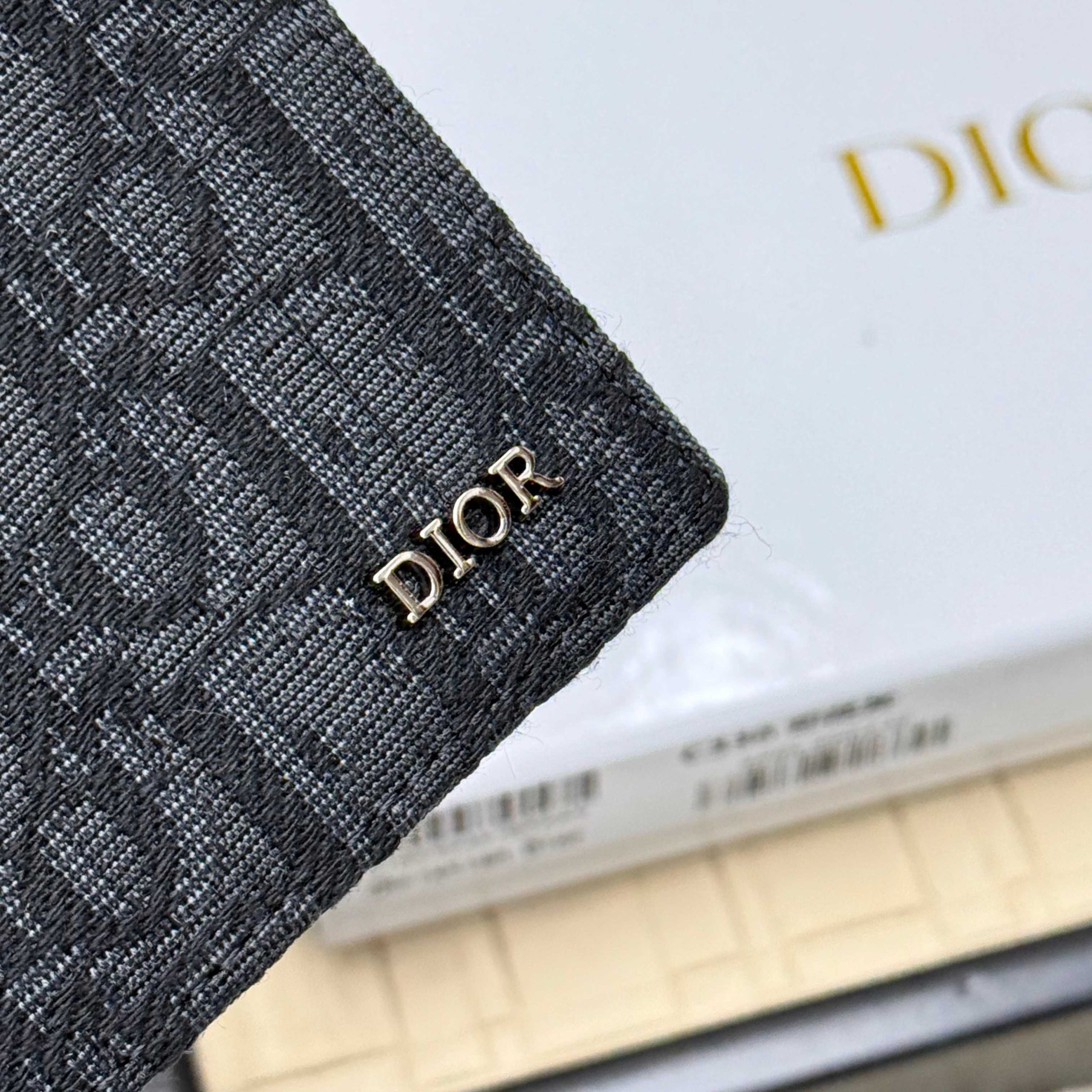 Dior高仿短夾男士款 黑灰老花拼接荔枝紋設計感款| 9 Dior高仿短夾男士款 黑灰老花拼接荔枝紋設計感款