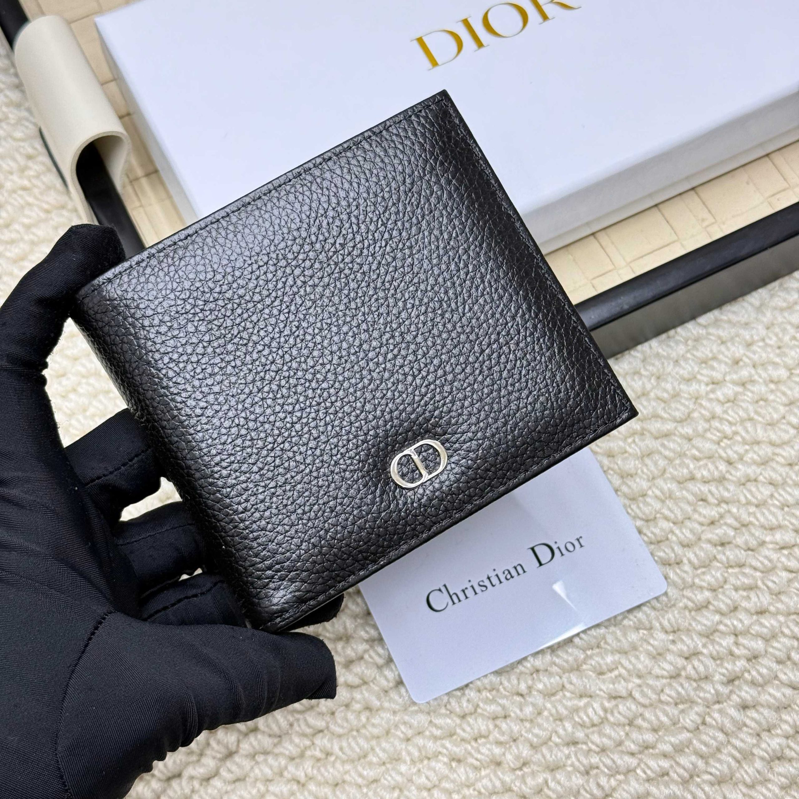Dior一比一短夾男士荔枝紋CD金屬Logo款| 11 Dior一比一短夾男士荔枝紋CD金屬Logo款