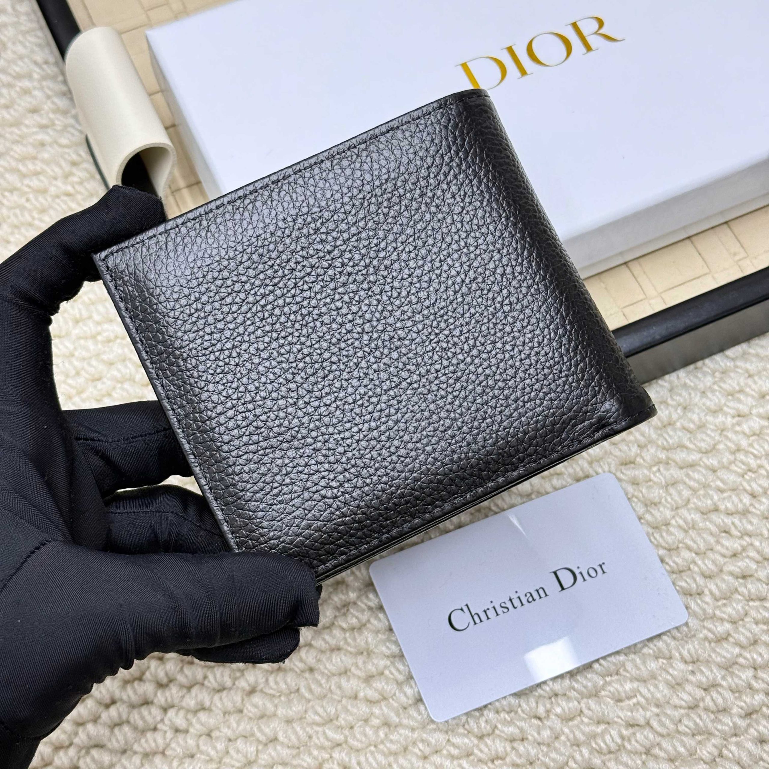 Dior一比一短夾男士荔枝紋CD金屬Logo款| 10 Dior一比一短夾男士荔枝紋CD金屬Logo款