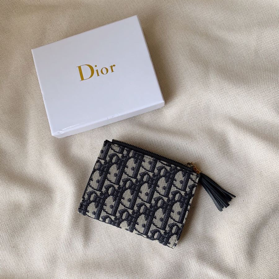 Dior 一比一女士拉鍊卡夾 黑色經典老花設計 流蘇點綴| 14 Dior 一比一女士拉鍊卡夾 黑色經典老花設計 流蘇點綴
