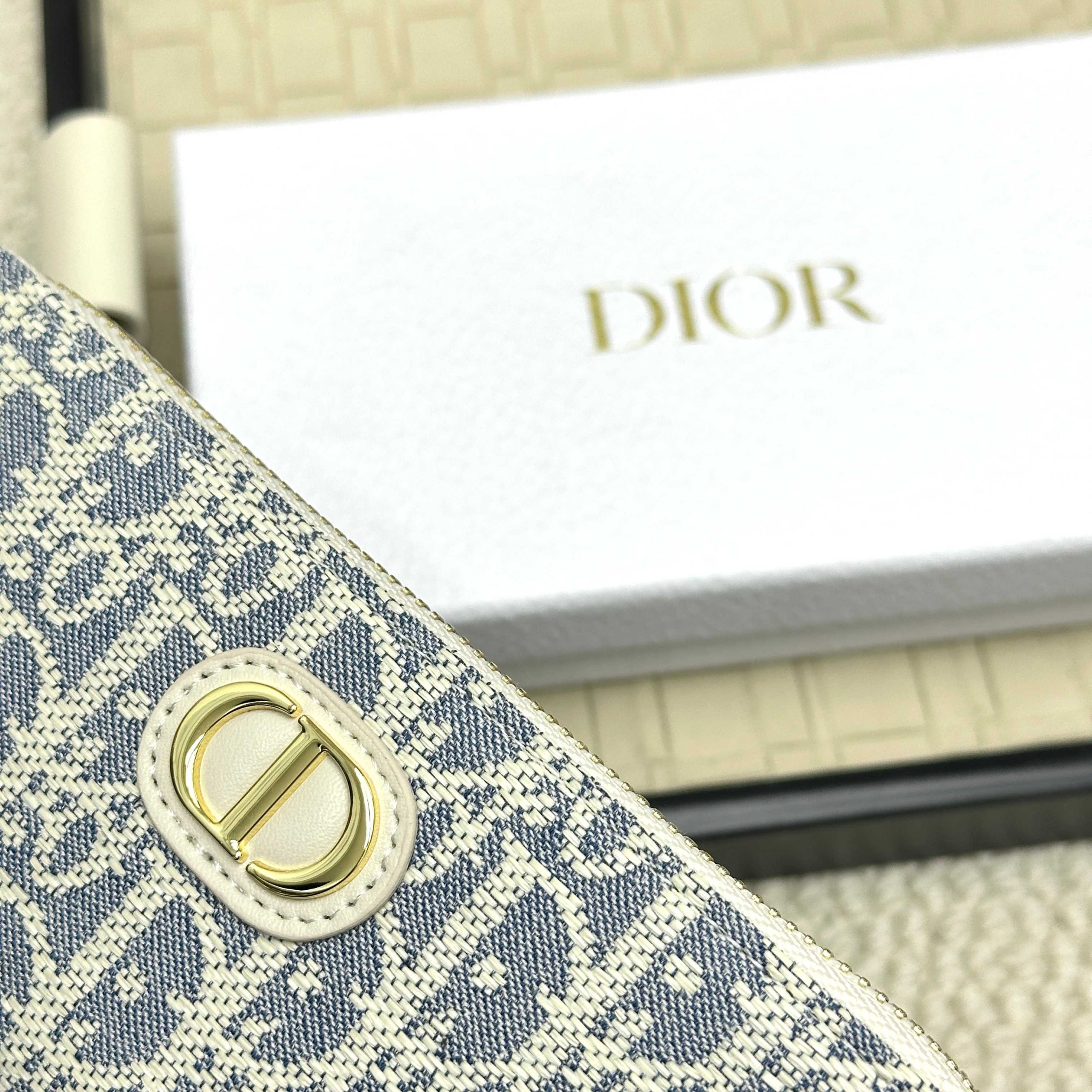 Dior A貨精品長夾 米白拼藍 Oblique 老花 簡約拉鍊款| 9 Dior A貨精品長夾 米白拼藍 Oblique 老花 簡約拉鍊款