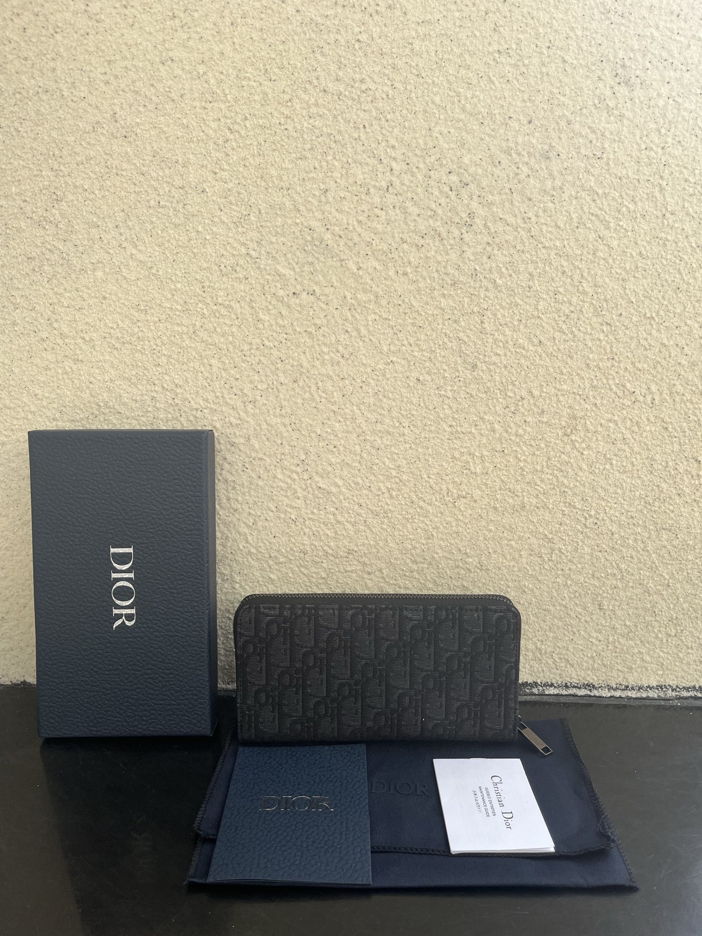 Dior 高仿男士長夾 老花拼皮革設計 黑色精品款| 14 Dior 高仿男士長夾 老花拼皮革設計 黑色精品款