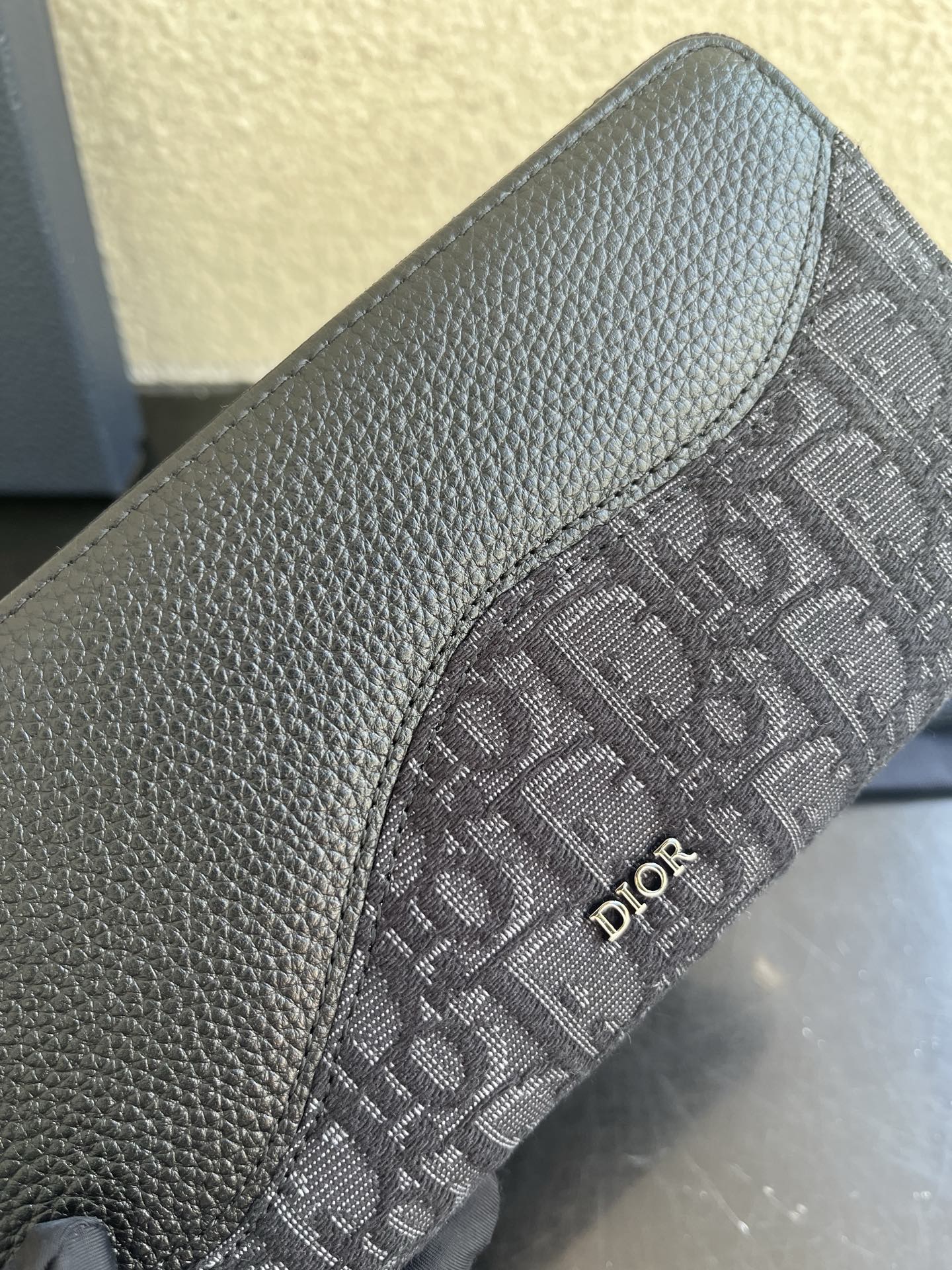 Dior 高仿男士長夾 老花拼皮革設計 黑色精品款| 11 Dior 高仿男士長夾 老花拼皮革設計 黑色精品款