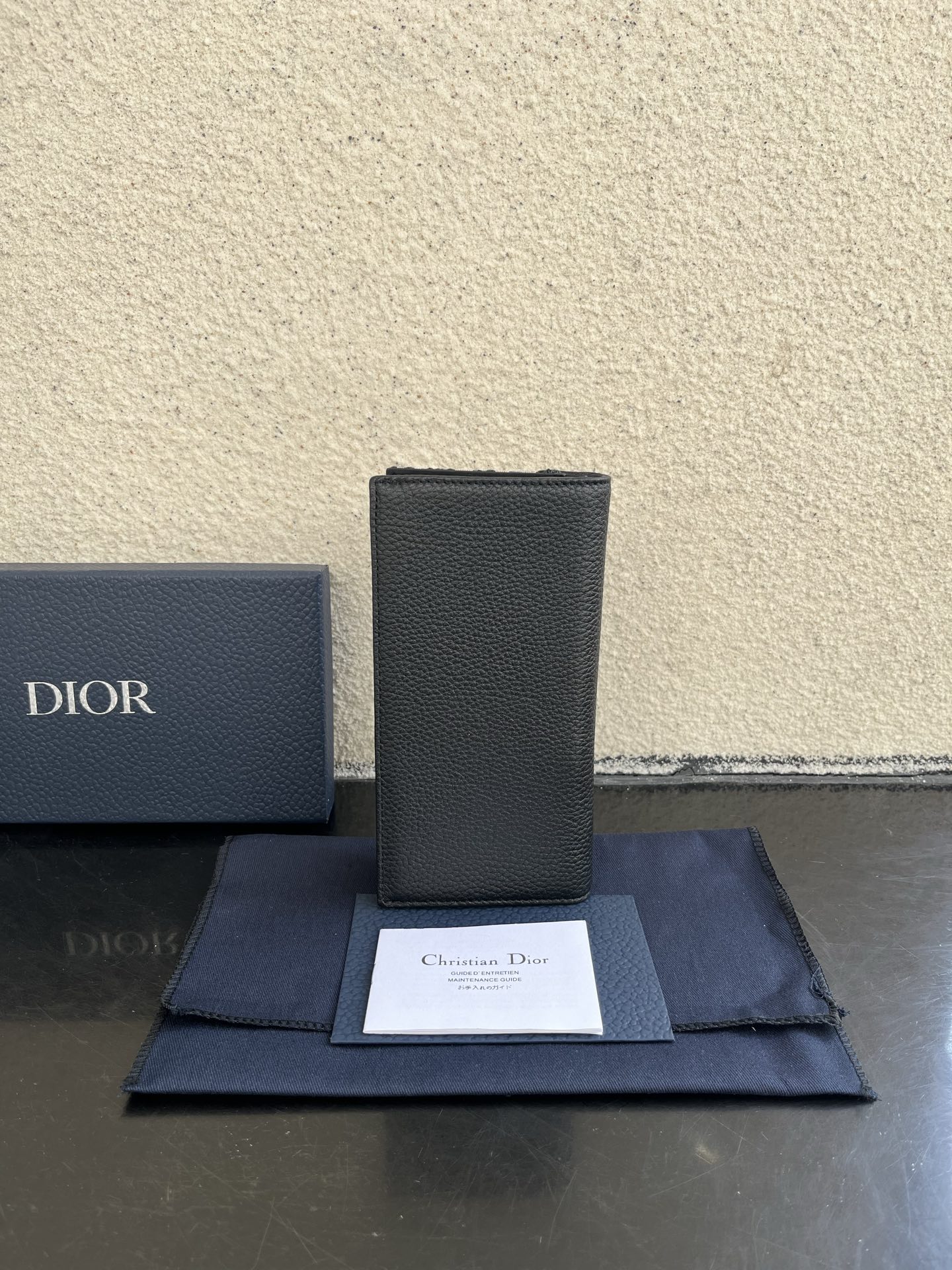Dior 高仿男士長夾 老花拼皮革款 深藍經典時尚感| 14 Dior 高仿男士長夾 老花拼皮革款 深藍經典時尚感