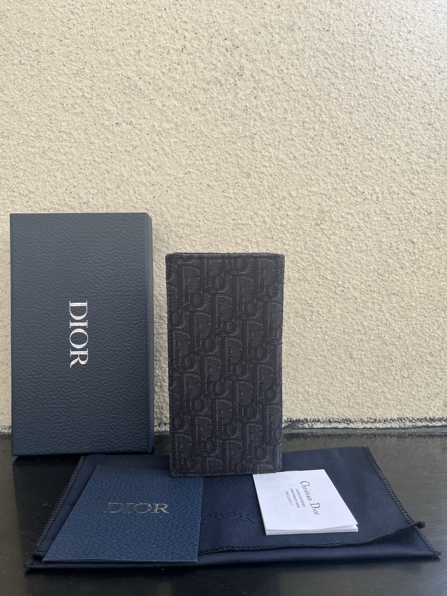 Dior 一比一男士長夾 深灰老花布面 經典高辨識度款| 14 Dior 一比一男士長夾 深灰老花布面 經典高辨識度款