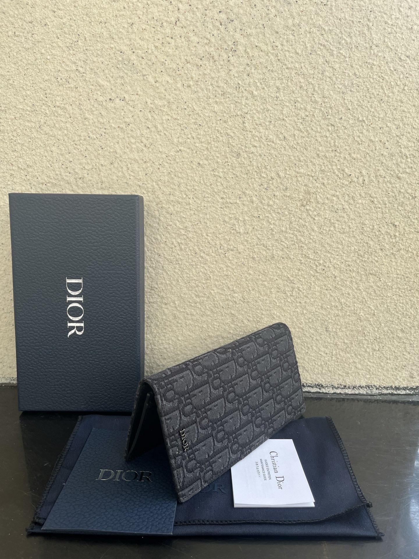 Dior 一比一男士長夾 深灰老花布面 經典高辨識度款| 13 Dior 一比一男士長夾 深灰老花布面 經典高辨識度款