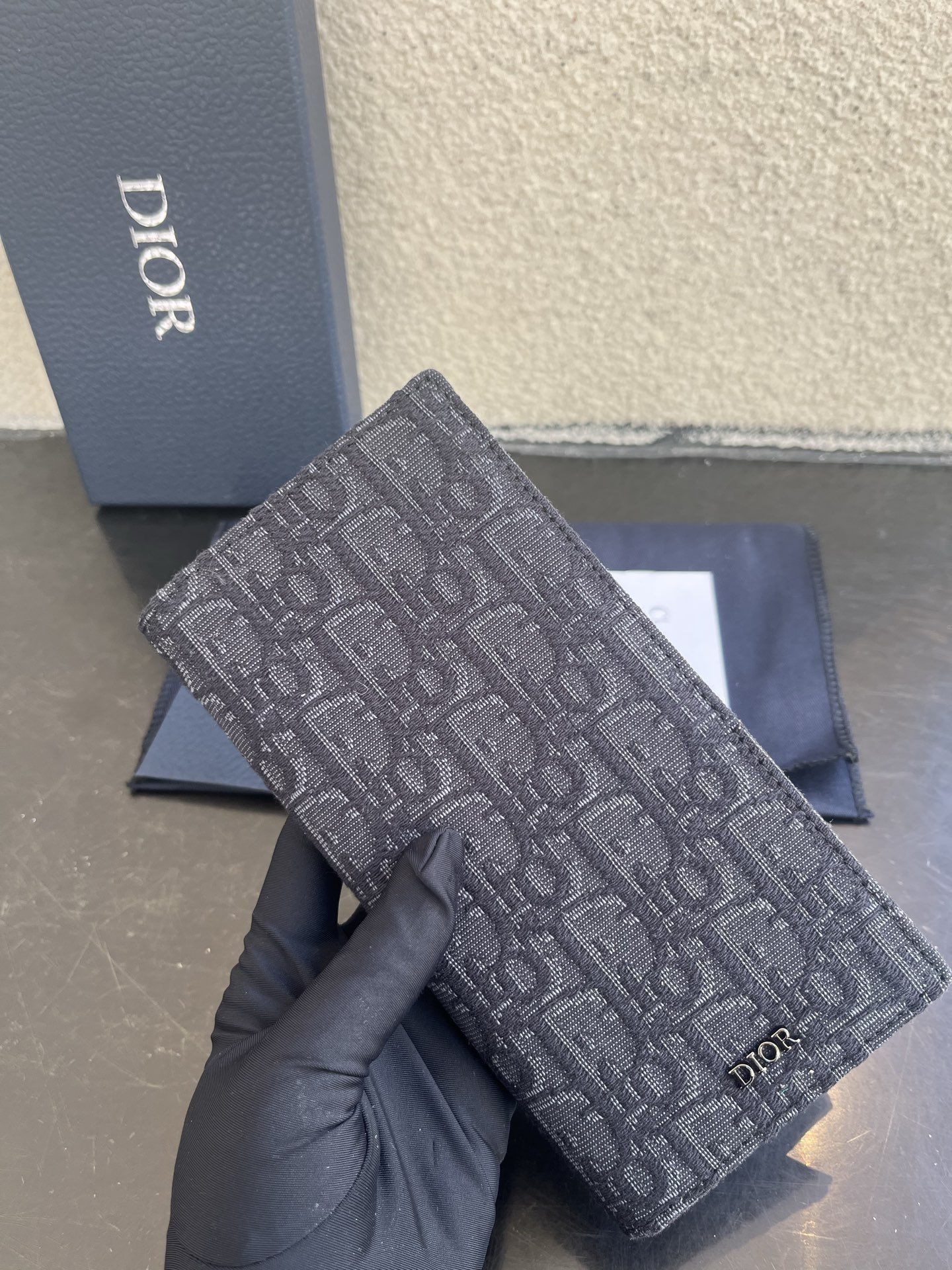 Dior 一比一男士長夾 深灰老花布面 經典高辨識度款| 12 Dior 一比一男士長夾 深灰老花布面 經典高辨識度款