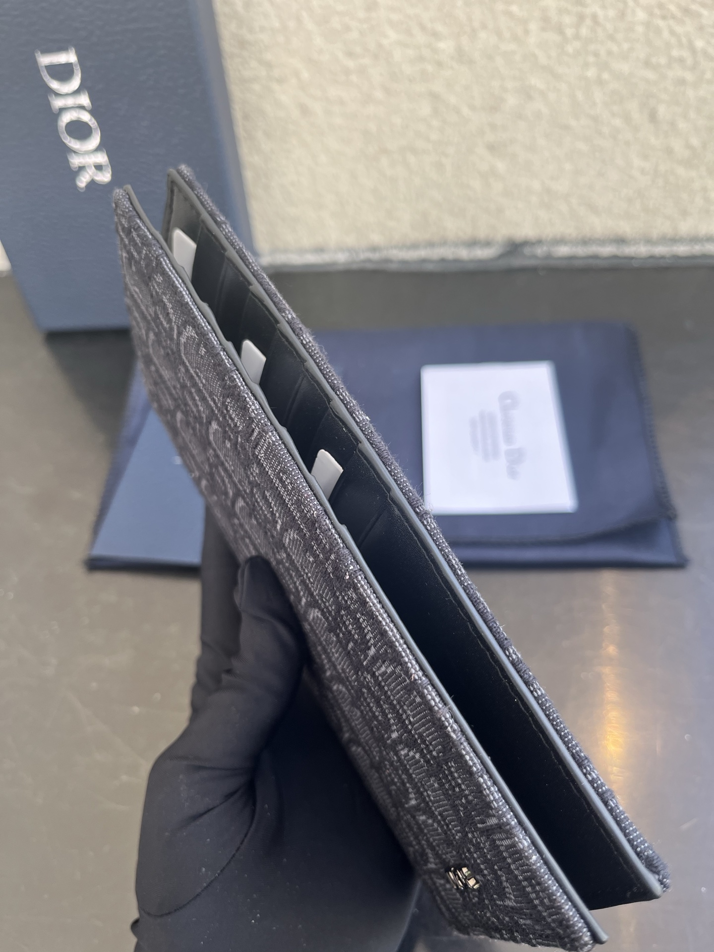 Dior 一比一男士長夾 深灰老花布面 經典高辨識度款| 10 Dior 一比一男士長夾 深灰老花布面 經典高辨識度款