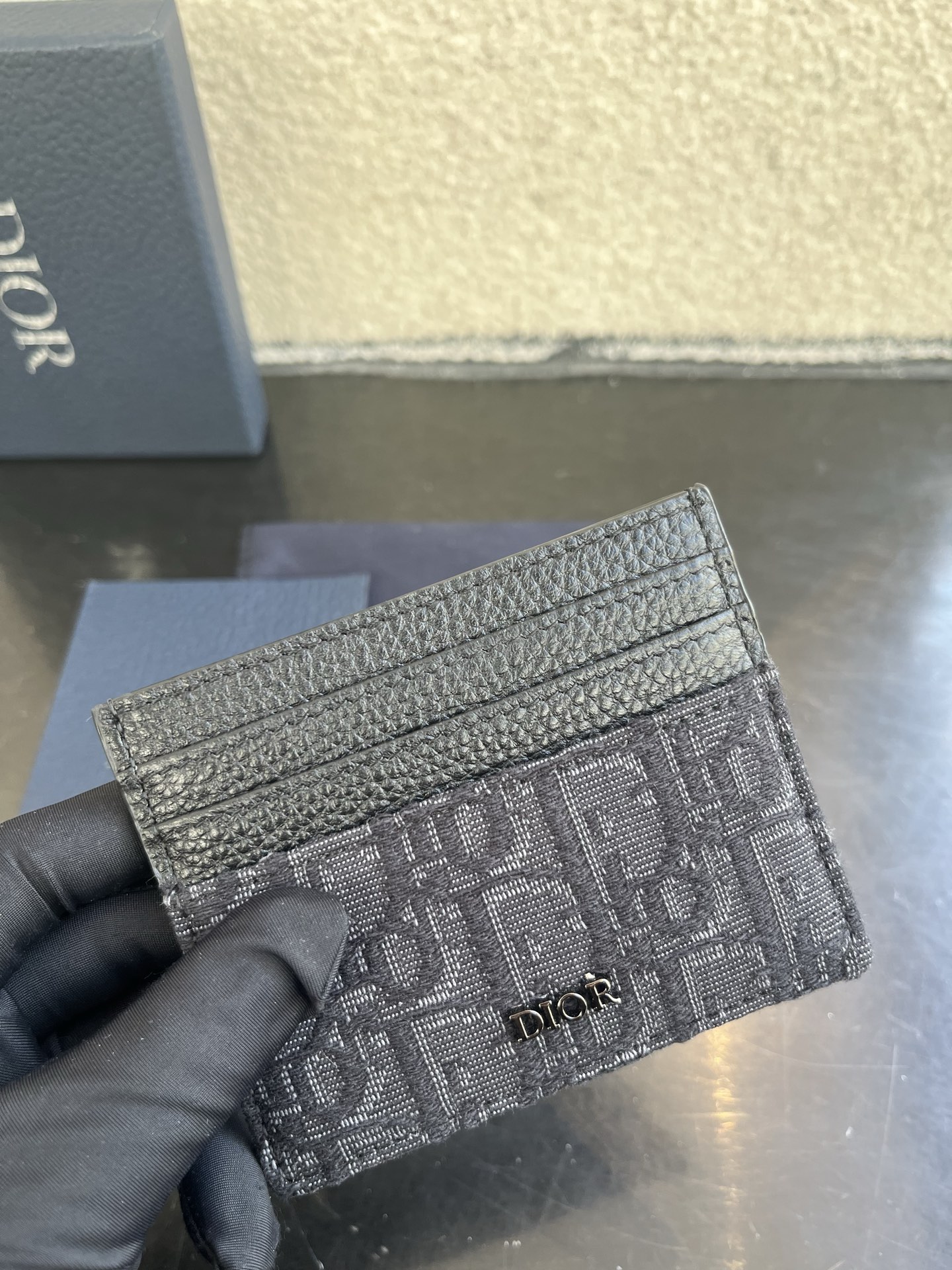 Dior 高仿卡夾 男士黑色老花布拼皮革 雙層設計| 11 Dior 高仿卡夾 男士黑色老花布拼皮革 雙層設計
