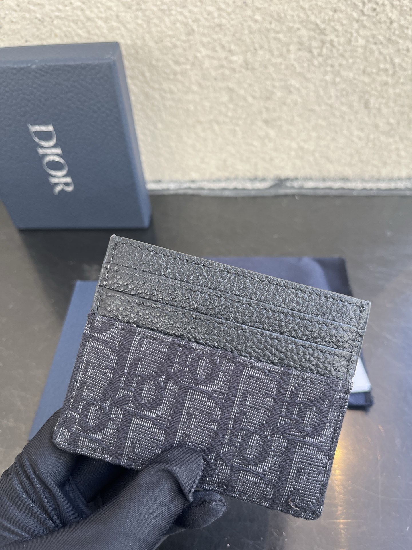 Dior 高仿卡夾 男士黑色老花布拼皮革 雙層設計| 7 Dior 高仿卡夾 男士黑色老花布拼皮革 雙層設計
