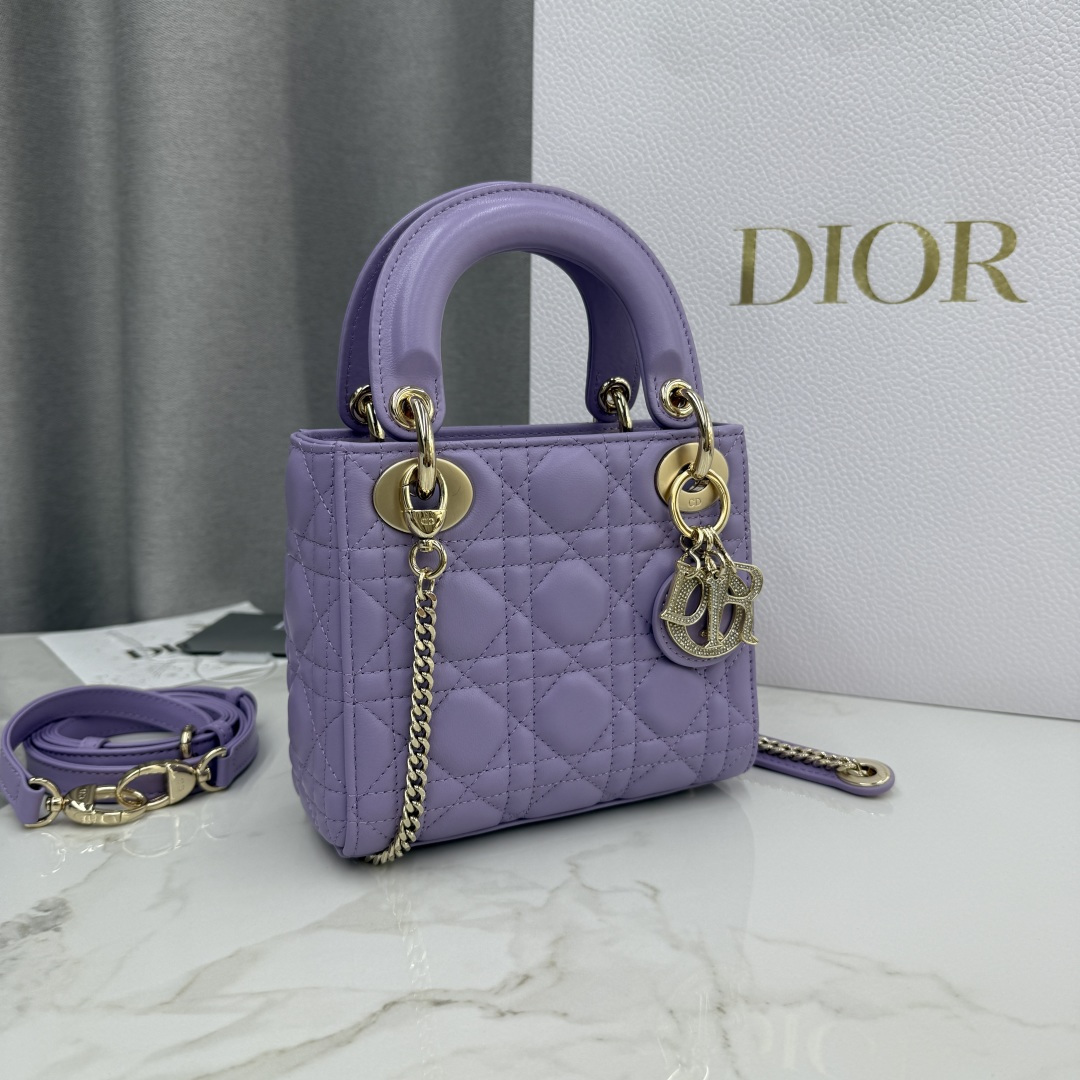 Dior一比一紫色Lady迷你包 女生人氣甜美色系首選| 14 Dior一比一紫色Lady迷你包 女生人氣甜美色系首選
