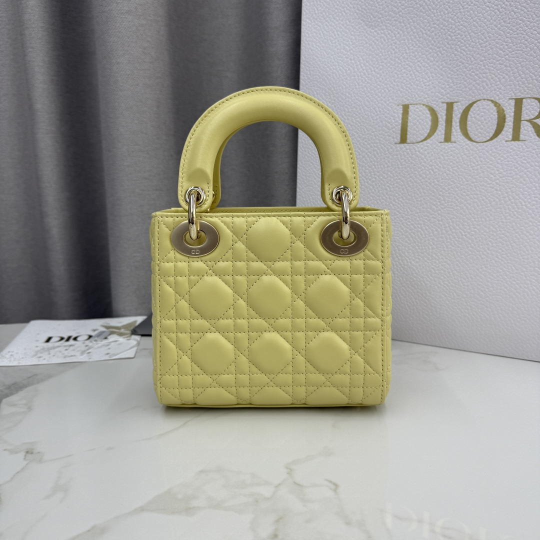 Dior原單黃色Lady Dior女包迷你款亮面設計清新亮眼| 13 Dior原單黃色Lady Dior女包迷你款亮面設計清新亮眼