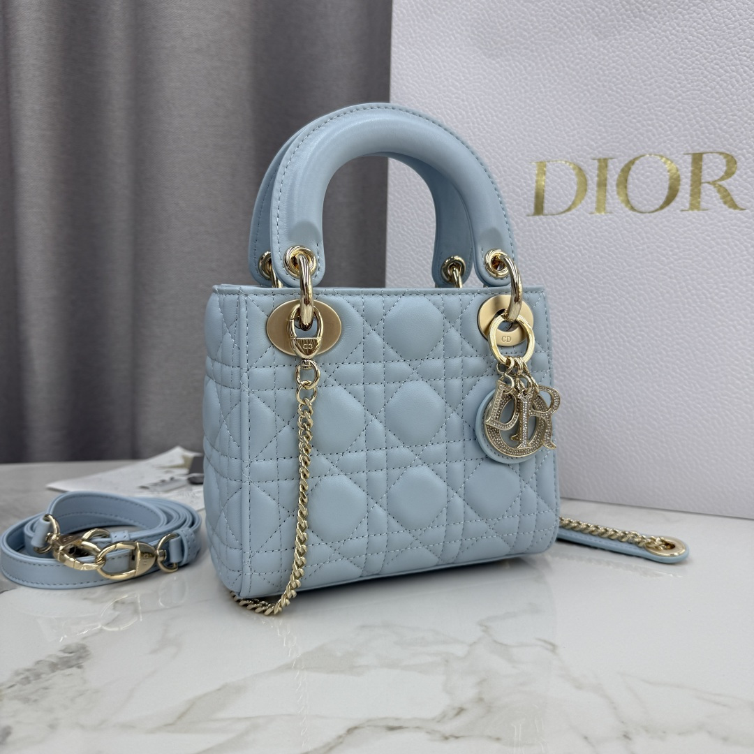 Dior一比一天藍色Lady Dior小款女包典雅設計輕奢推薦| 14 Dior一比一天藍色Lady Dior小款女包典雅設計輕奢推薦