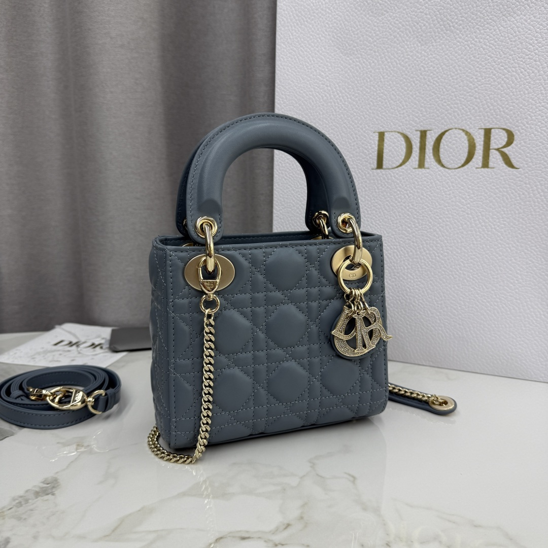 Dior高仿戴妃包女款 深藍灰色迷你款式氣質百搭| 14 Dior高仿戴妃包女款 深藍灰色迷你款式氣質百搭