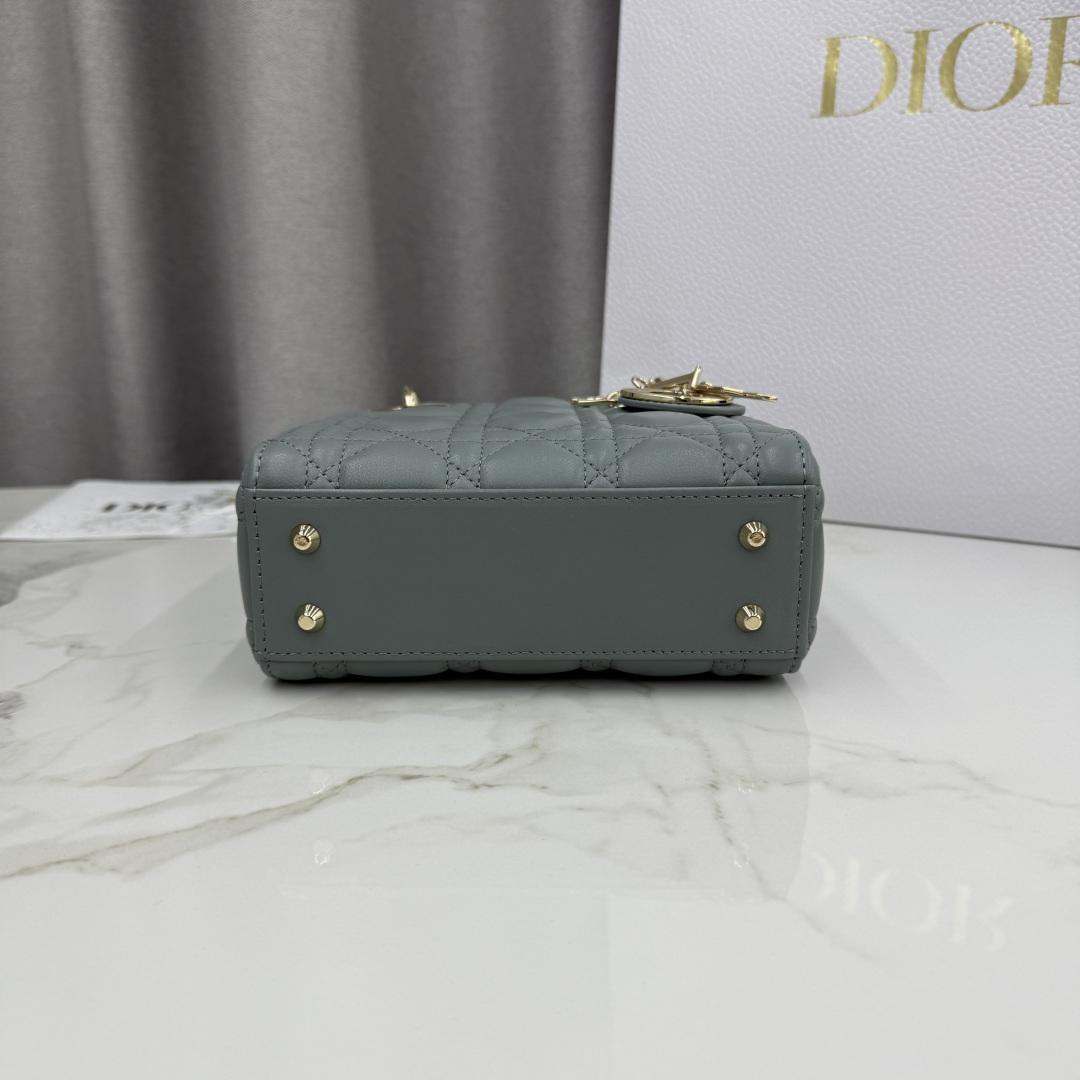 Dior原單墨灰戴妃迷你包 女士鏈條設計手提小包| 10 Dior原單墨灰戴妃迷你包 女士鏈條設計手提小包