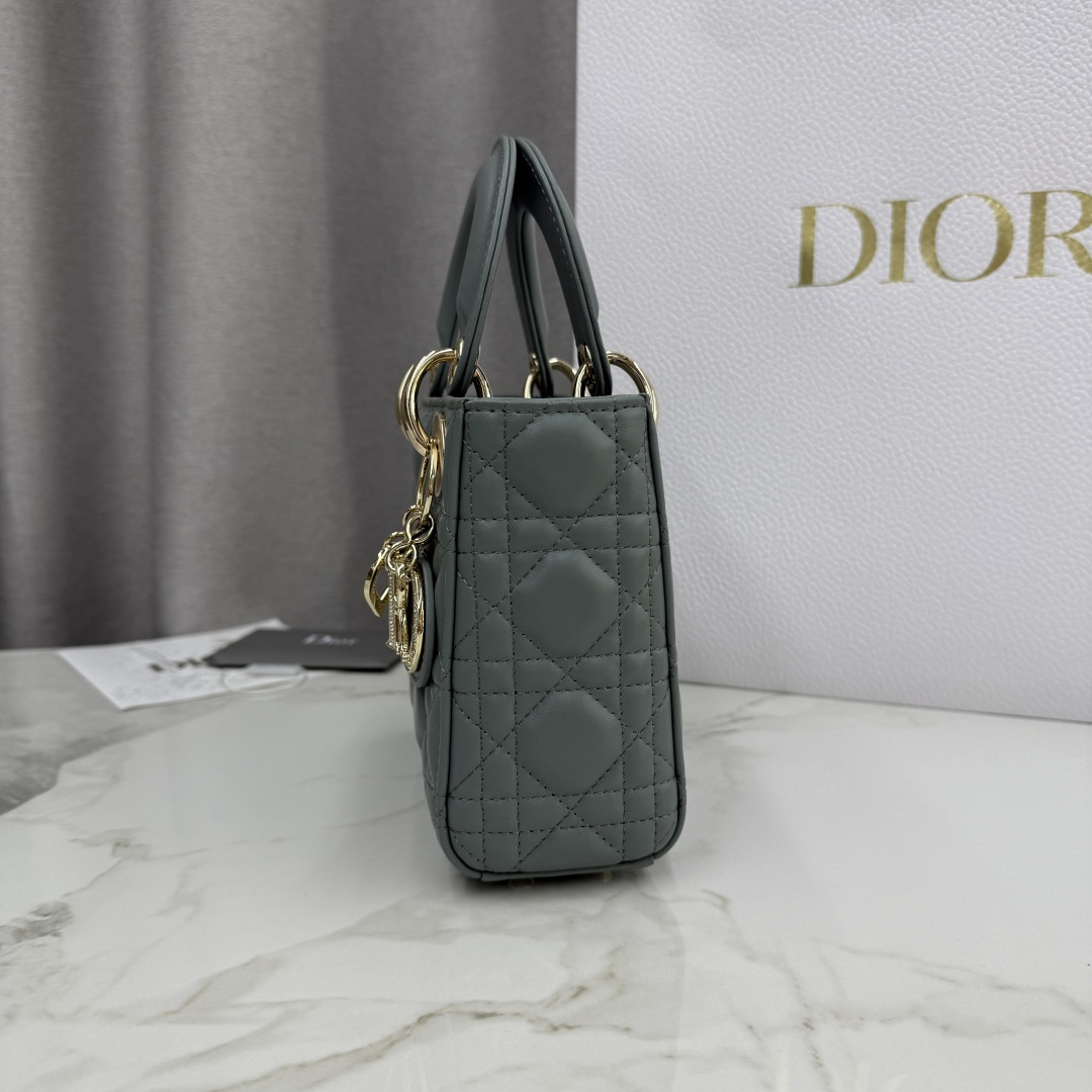 Dior原單墨灰戴妃迷你包 女士鏈條設計手提小包| 9 Dior原單墨灰戴妃迷你包 女士鏈條設計手提小包