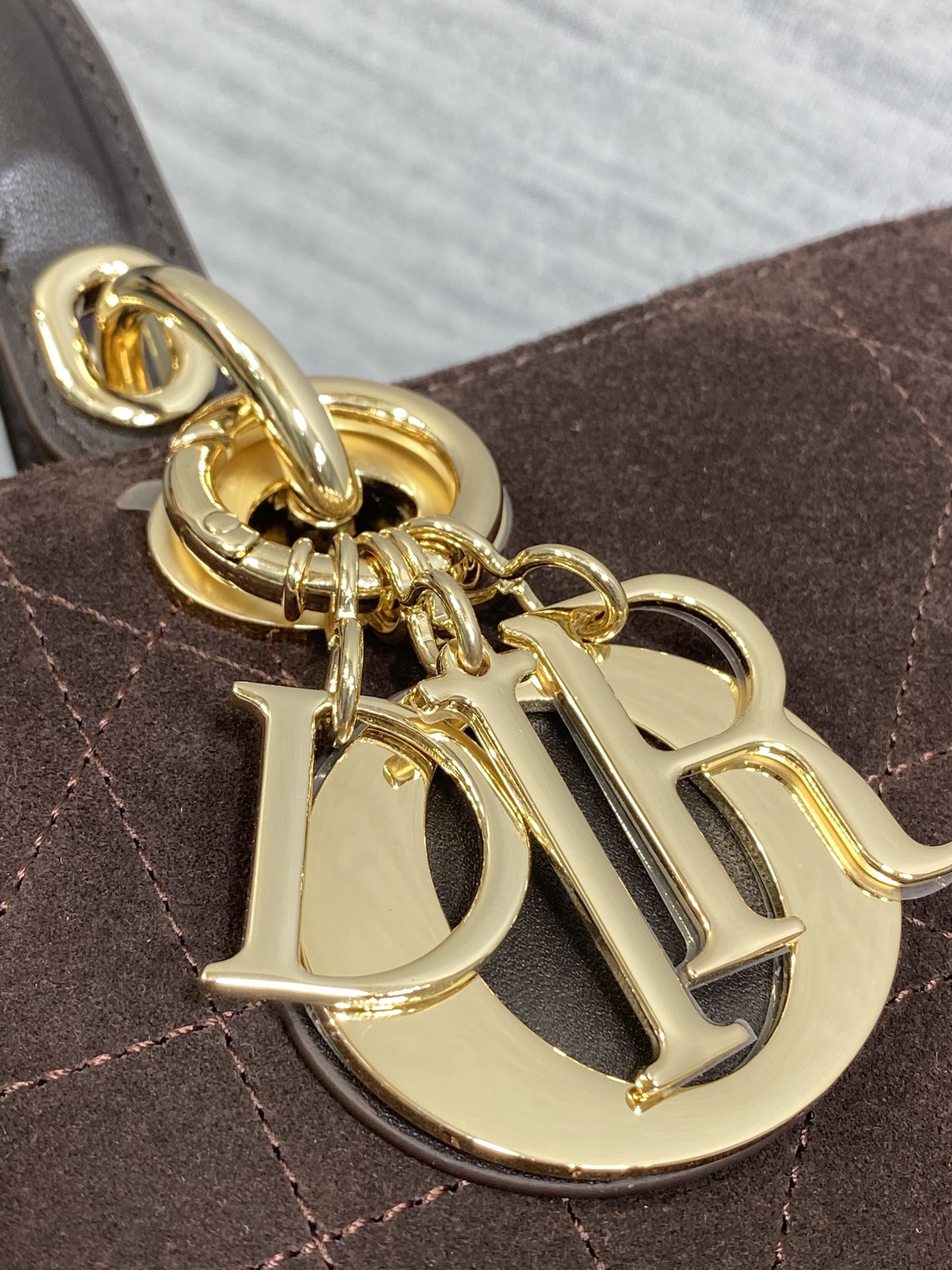 Dior 一比一深棕大款手提包 雙提把藤格設計真皮款| 13 Dior 一比一深棕大款手提包 雙提把藤格設計真皮款