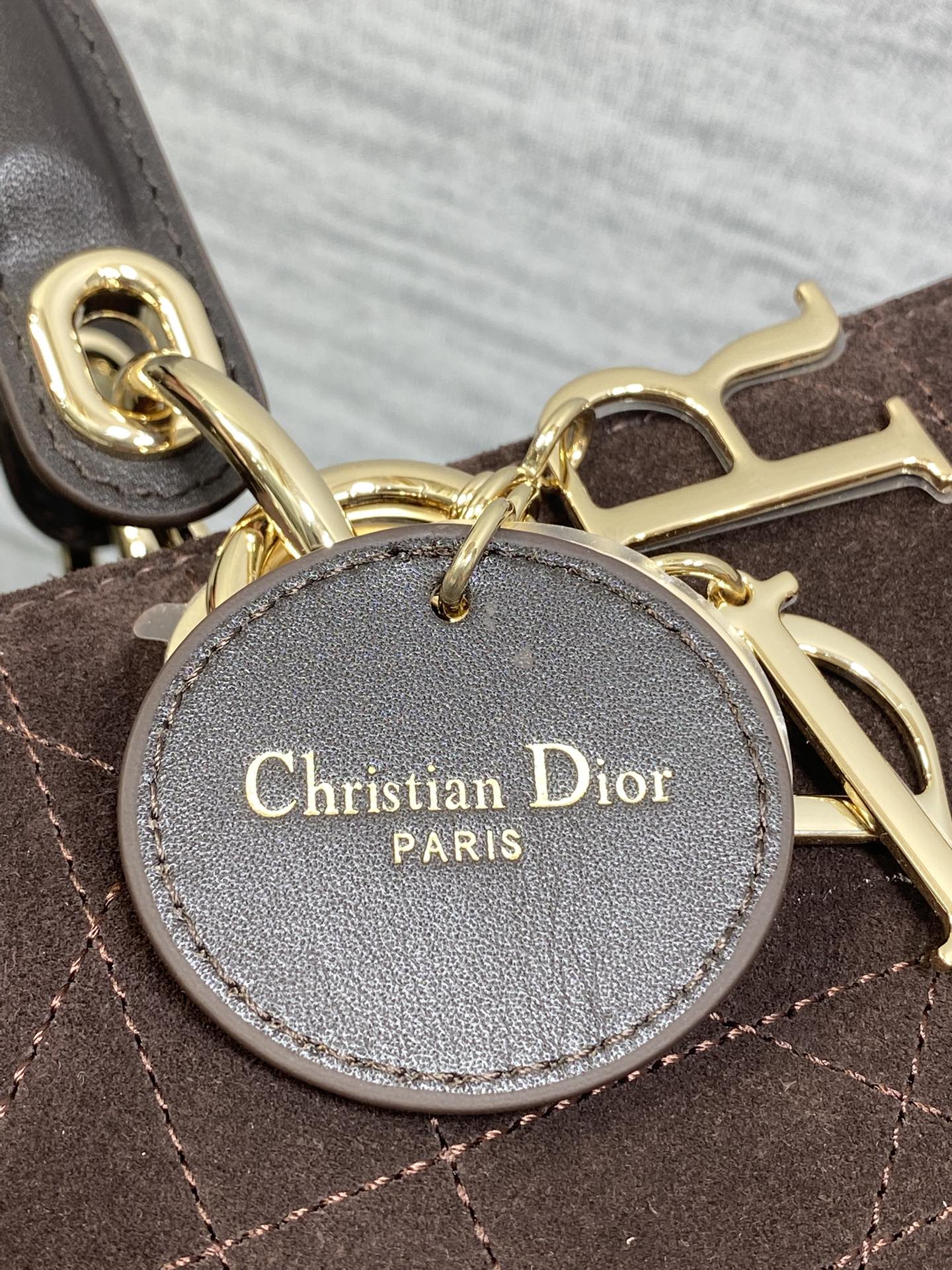 Dior 一比一深棕大款手提包 雙提把藤格設計真皮款| 12 Dior 一比一深棕大款手提包 雙提把藤格設計真皮款