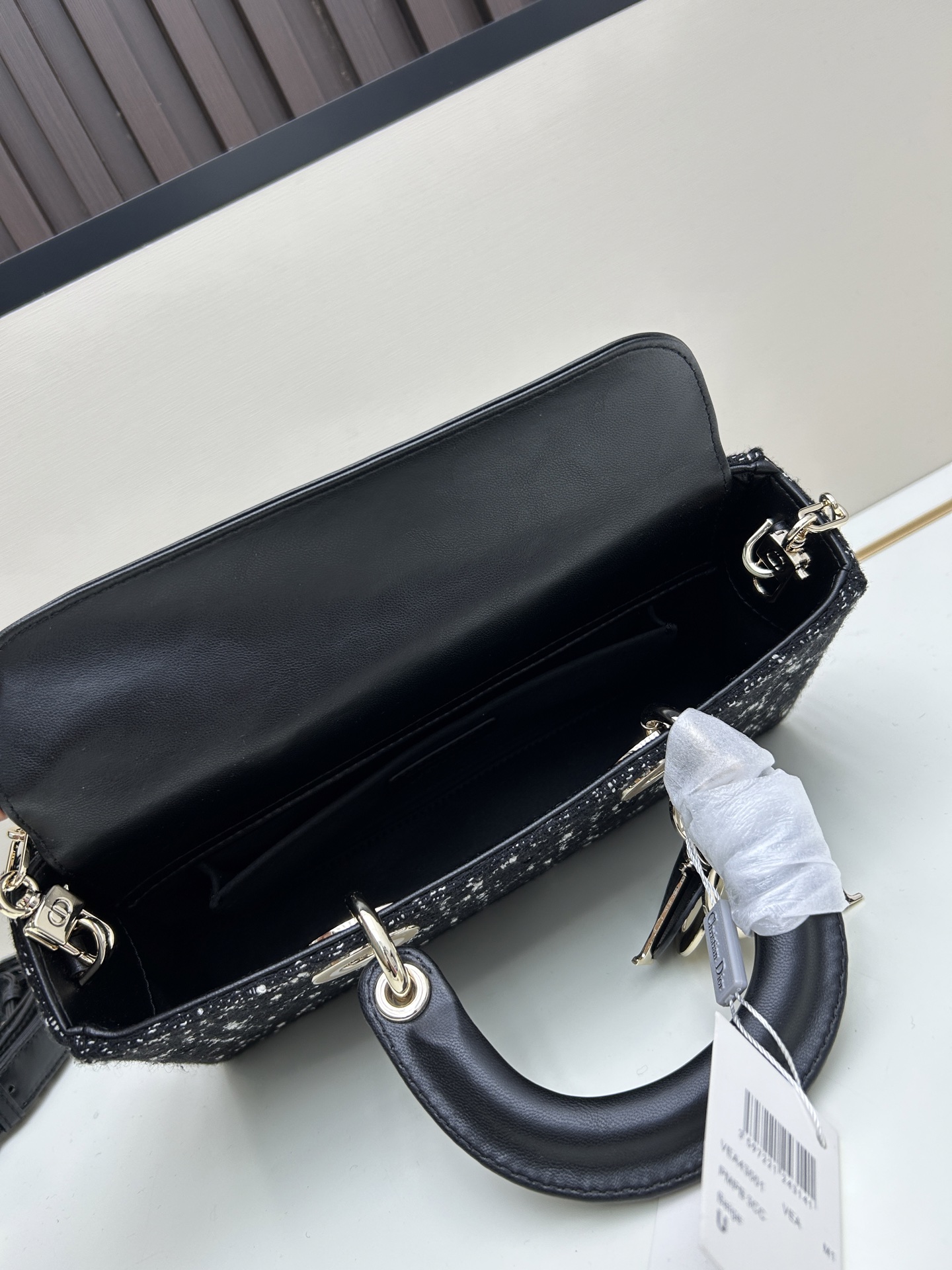 Dior A貨黑白格紋小方包 質感絨布鏈條設計日常通勤包| 8 Dior A貨黑白格紋小方包 質感絨布鏈條設計日常通勤包