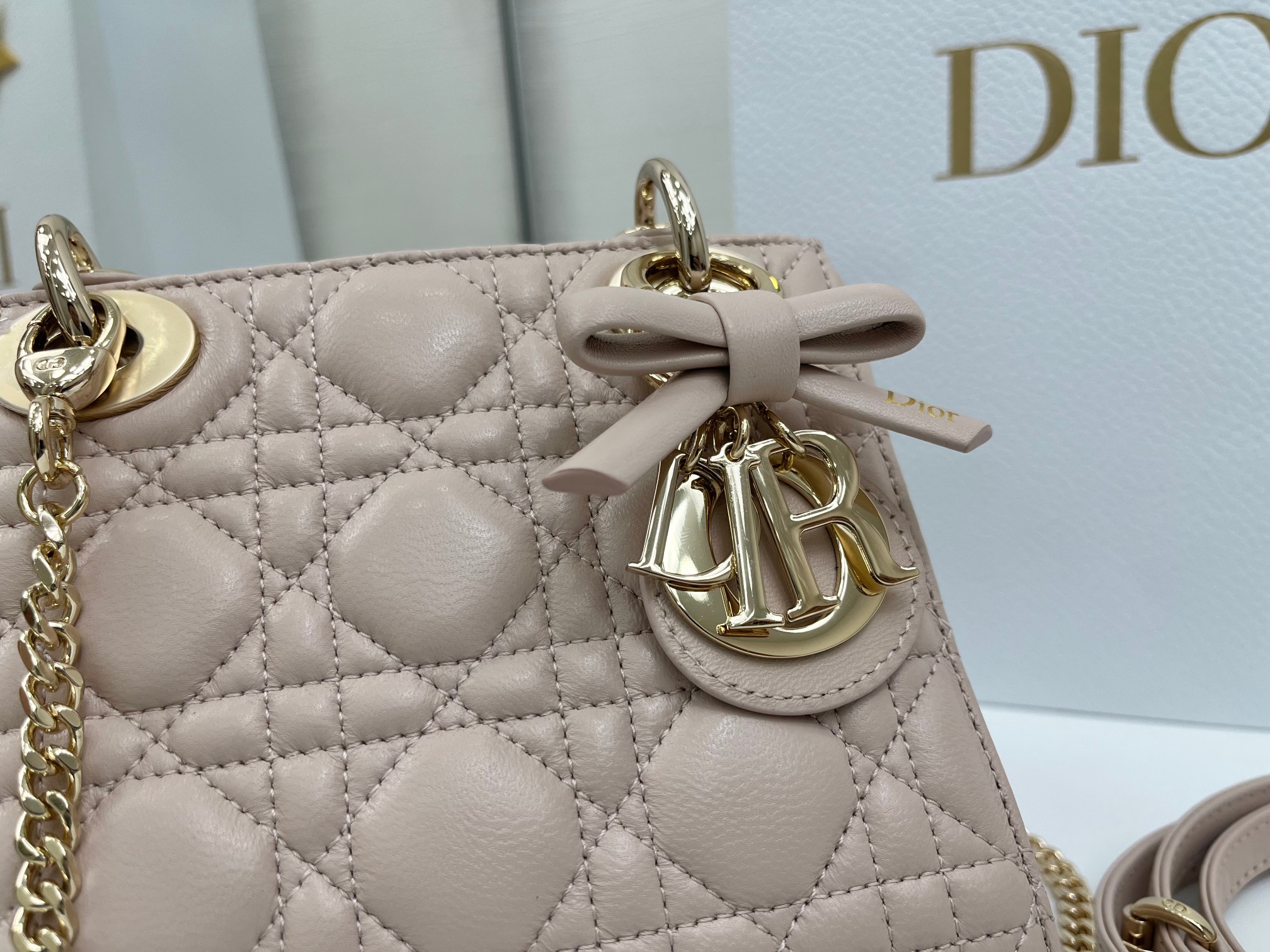 高仿Dior Lady D-Joy裸粉迷你包 小羊皮蝴蝶結金屬吊飾設計| 14 高仿Dior Lady D-Joy裸粉迷你包 小羊皮蝴蝶結金屬吊飾設計