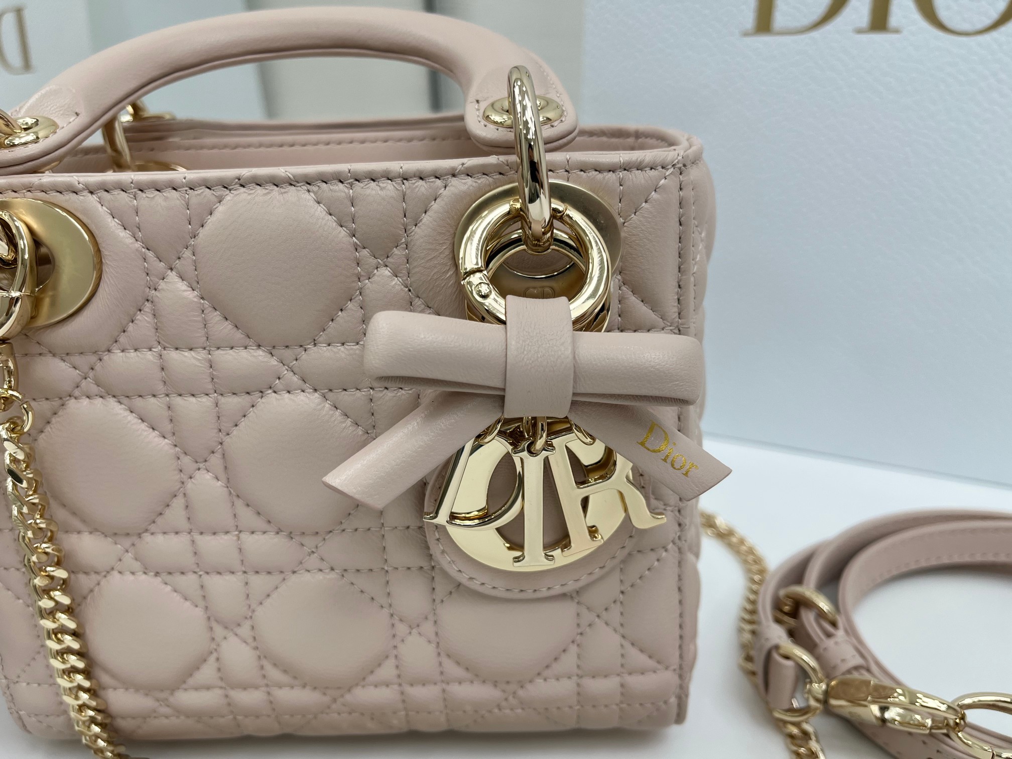 高仿Dior Lady D-Joy裸粉迷你包 小羊皮蝴蝶結金屬吊飾設計| 13 高仿Dior Lady D-Joy裸粉迷你包 小羊皮蝴蝶結金屬吊飾設計