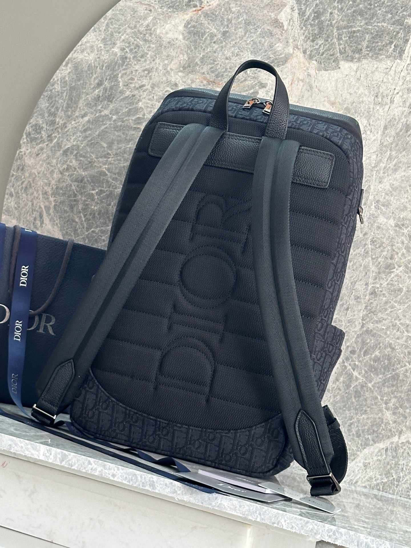 Dior 高仿黑色老花翻蓋後背包多功能設計款| 13 Dior 高仿黑色老花翻蓋後背包多功能設計款