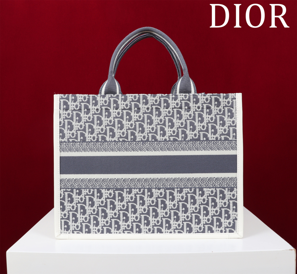 Dior 高仿Oblique經典托特包 深藍大號 原版還原精品布料| 13 Dior 高仿Oblique經典托特包 深藍大號 原版還原精品布料