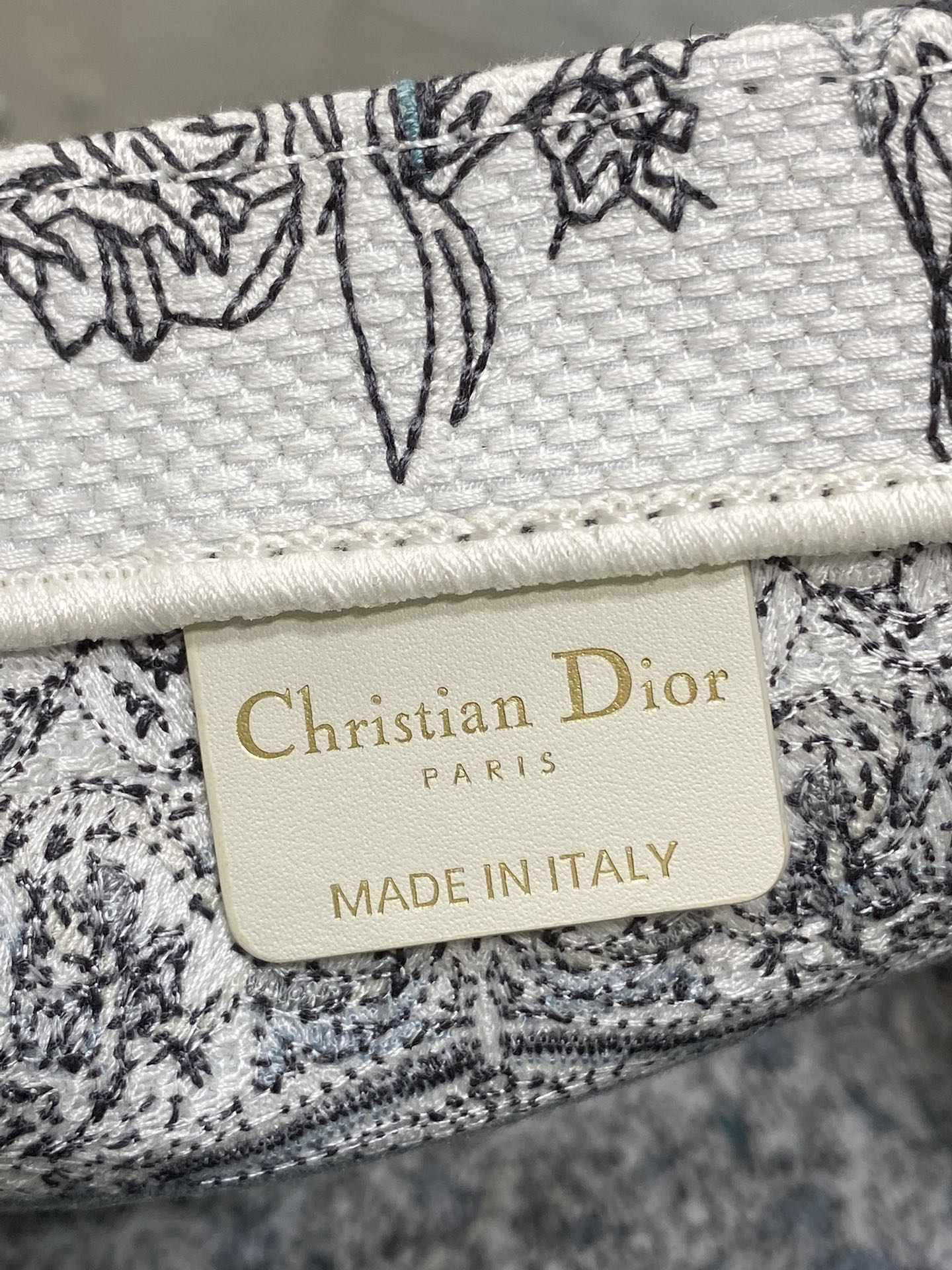 Dior 原單Book Tote小號包 藍白古典圖騰刺繡 高級感通勤款