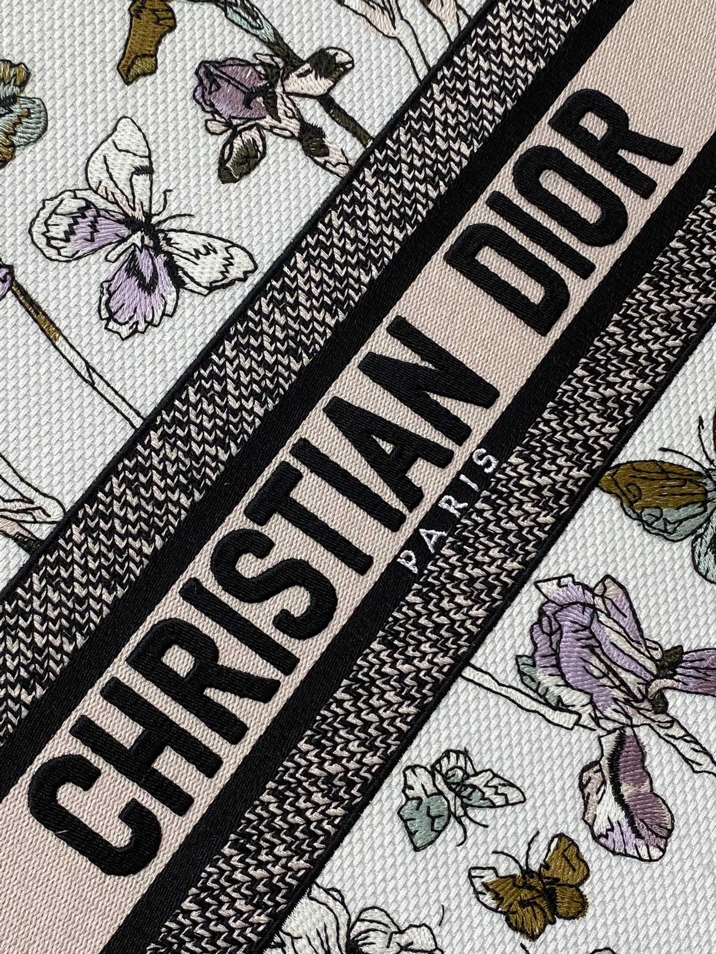 Dior 高仿Book Tote大號托特包 夢幻紫系花卉蝴蝶款