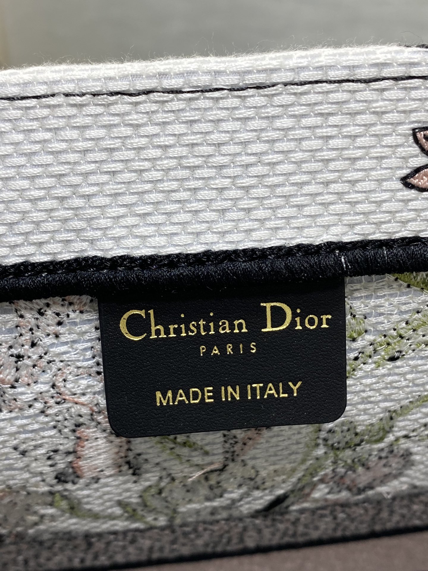 Dior 原單Book Tote中號托特包 粉色花卉圖騰 女士優雅手提包