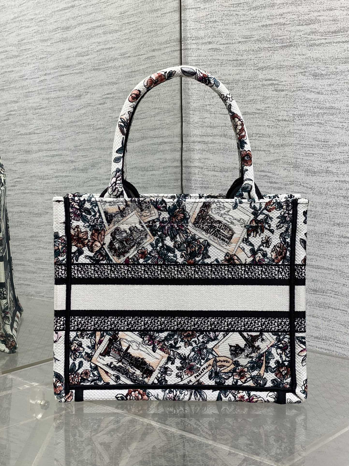 Dior 高仿Book Tote小號城市風景刺繡托特包 異國風圖騰| 12 Dior 高仿Book Tote小號城市風景刺繡托特包 異國風圖騰