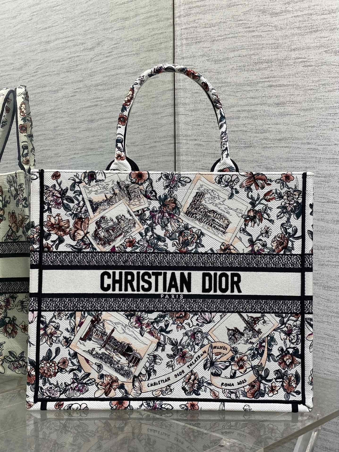 Dior 一比一Book Tote大號城市風景刺繡包 世界風主題旅遊系列