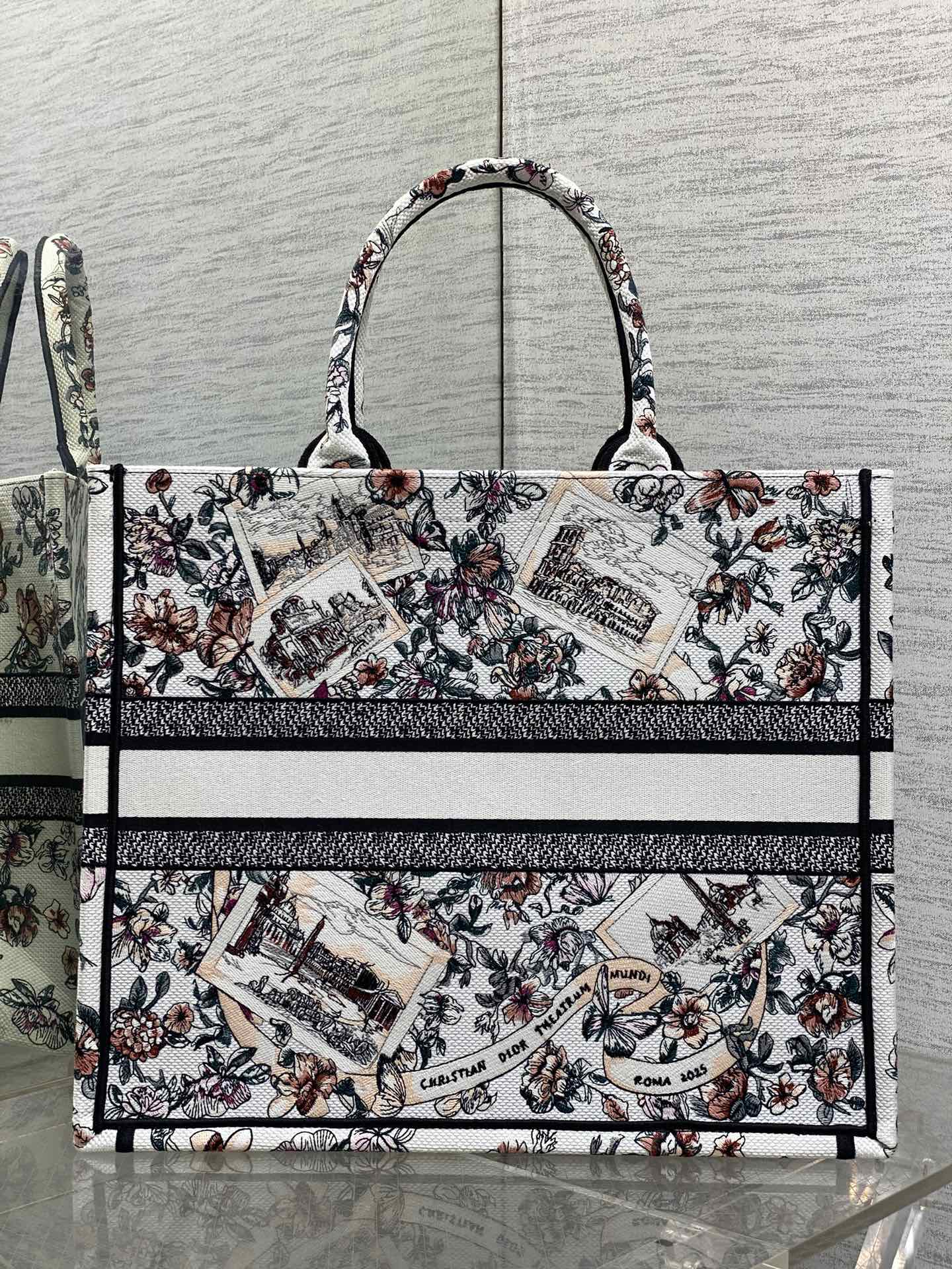 Dior 一比一Book Tote大號城市風景刺繡包 世界風主題旅遊系列
