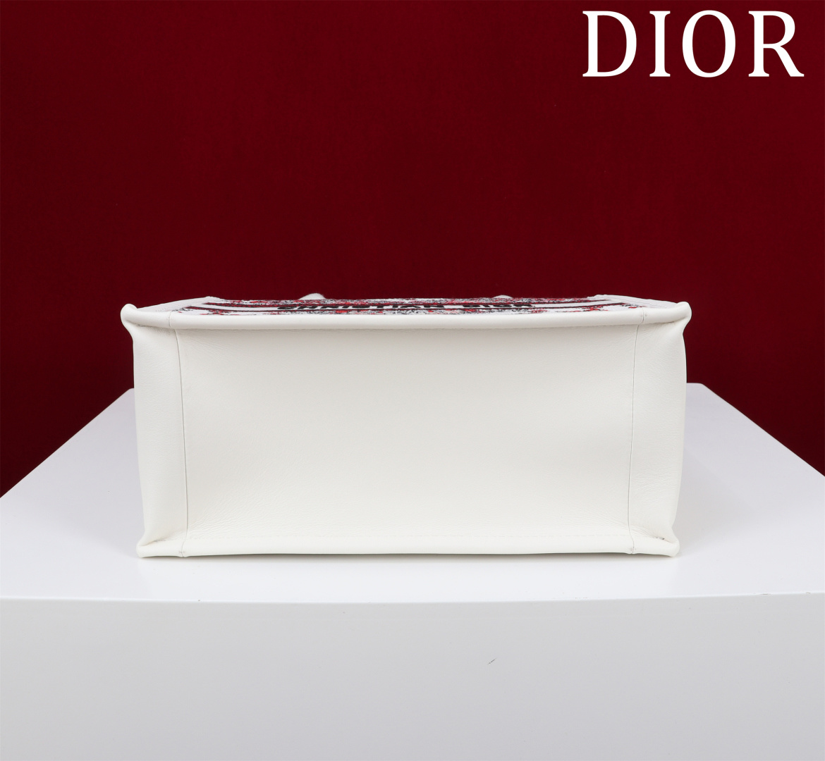 A貨Dior Book Tote 花卉刺繡迷你托特包 紅黑拼色