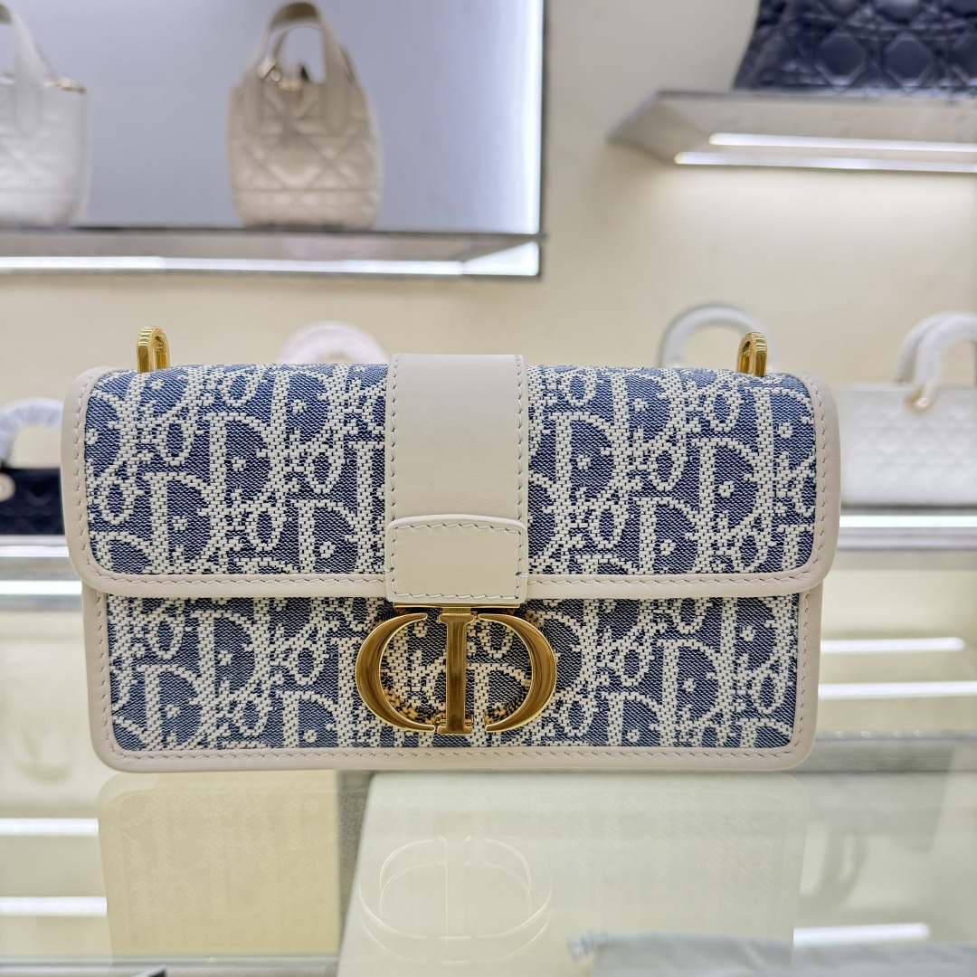 Dior高仿CD白皮拼織布包 女士鏈條斜背包 清新色系新品| 14 Dior高仿CD白皮拼織布包 女士鏈條斜背包 清新色系新品