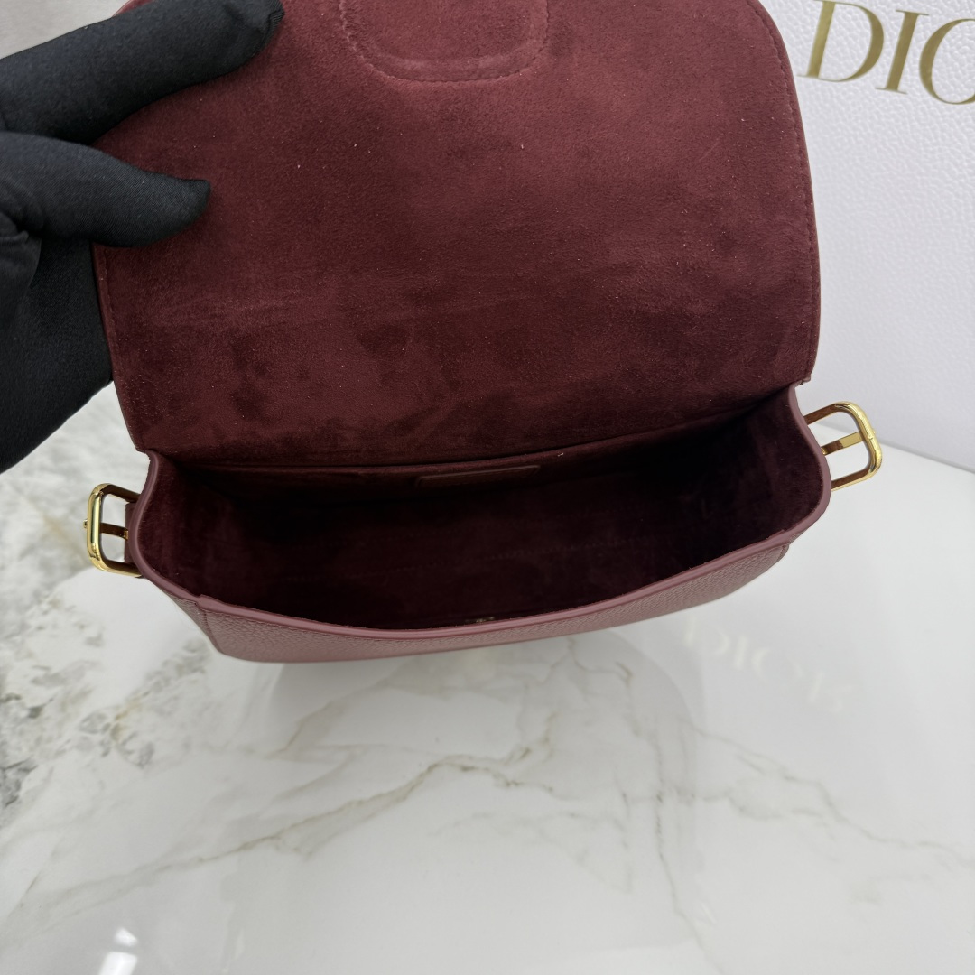 Dior 原單酒紅荔枝紋Bobby半月包 女士經典款氣質手提斜背兩用| 8 Dior 原單酒紅荔枝紋Bobby半月包 女士經典款氣質手提斜背兩用