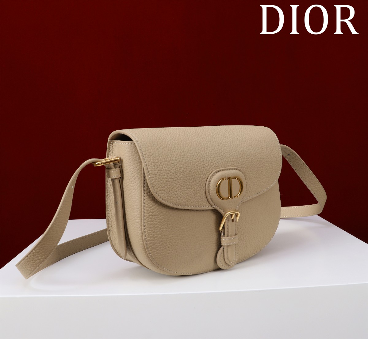 Dior A貨奶油杏荔枝皮Bobby半月包 女士款溫柔百搭必入色系| 14 Dior A貨奶油杏荔枝皮Bobby半月包 女士款溫柔百搭必入色系