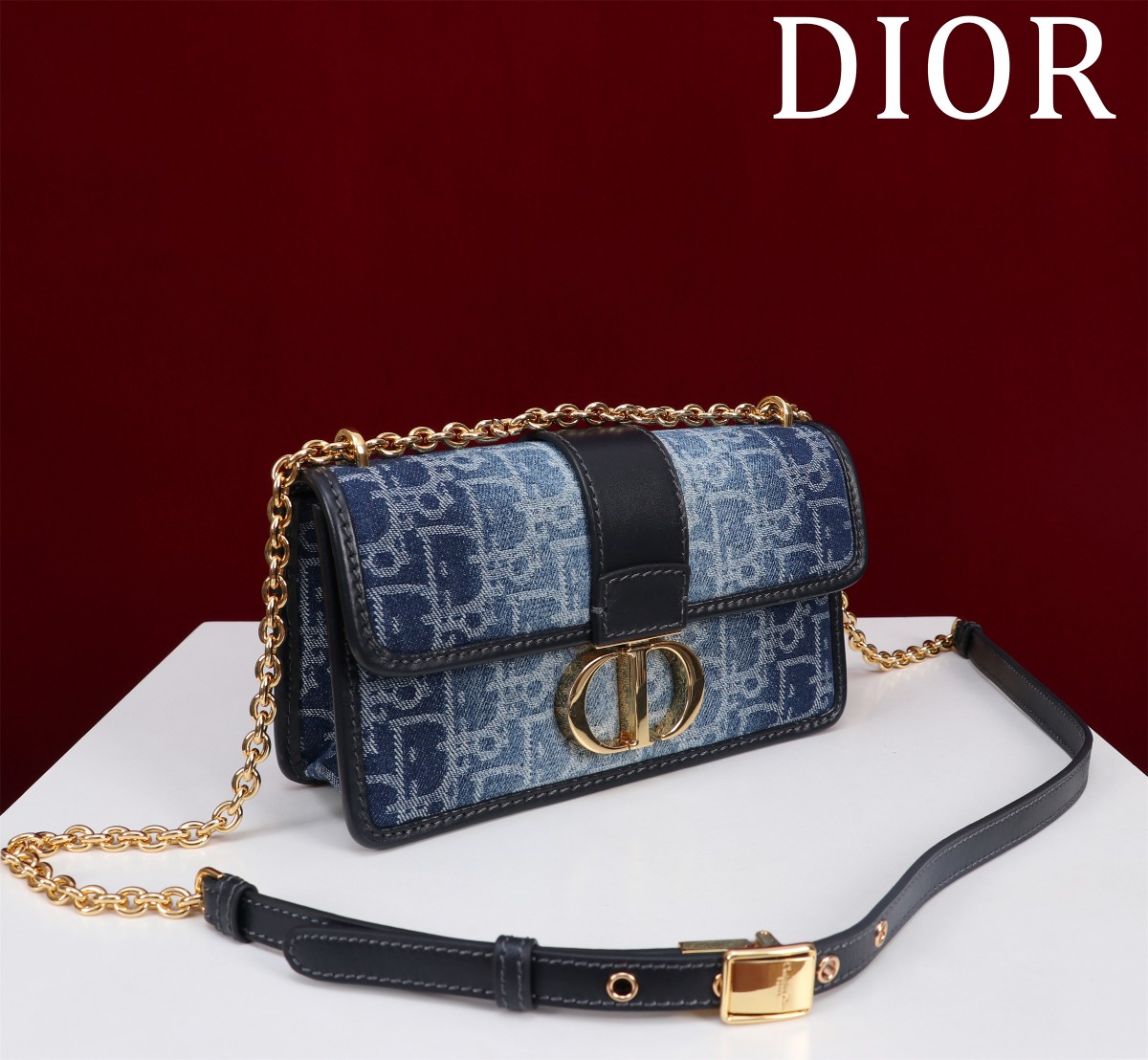 Dior一比一30 Montaigne牛仔藍斜背包 女士復古洗水設計款| 12 Dior一比一30 Montaigne牛仔藍斜背包 女士復古洗水設計款