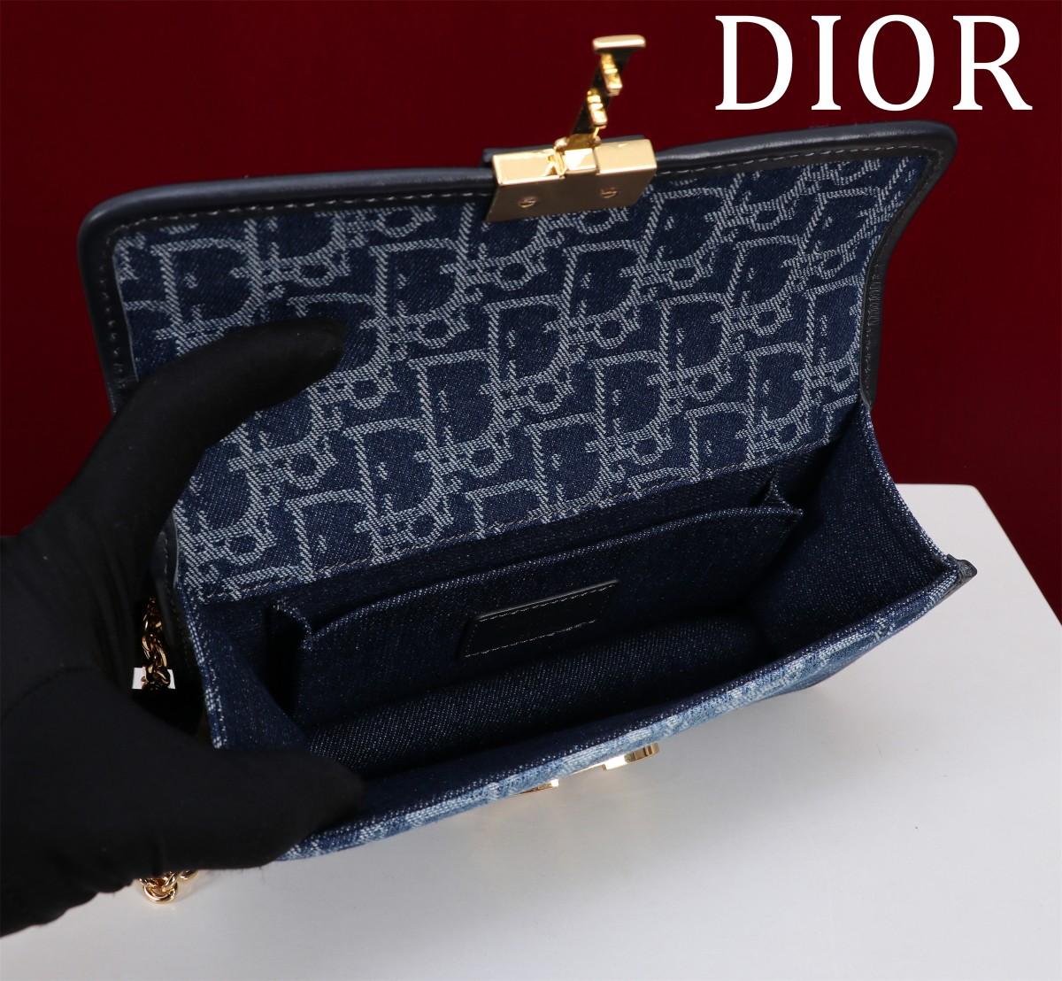 Dior一比一30 Montaigne牛仔藍斜背包 女士復古洗水設計款| 11 Dior一比一30 Montaigne牛仔藍斜背包 女士復古洗水設計款