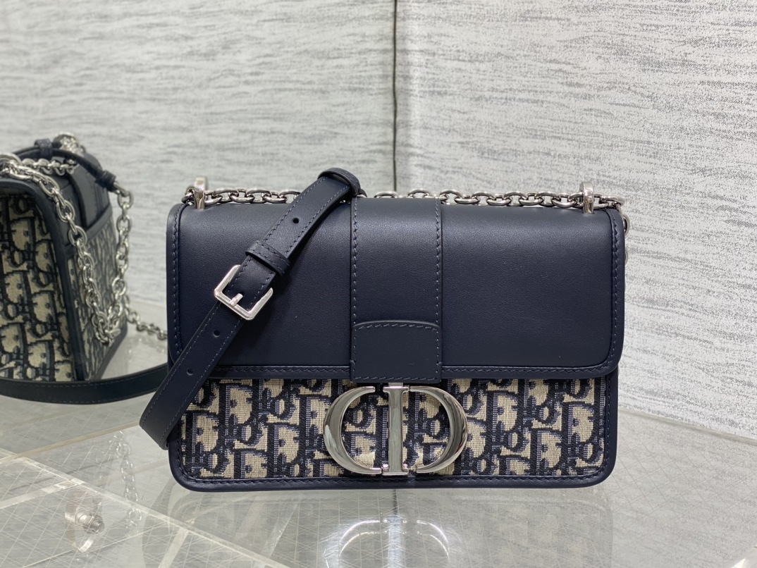 Dior高仿30 Montaigne金屬鍊條款 女士拼接斜背精品包| 14 Dior高仿30 Montaigne金屬鍊條款 女士拼接斜背精品包