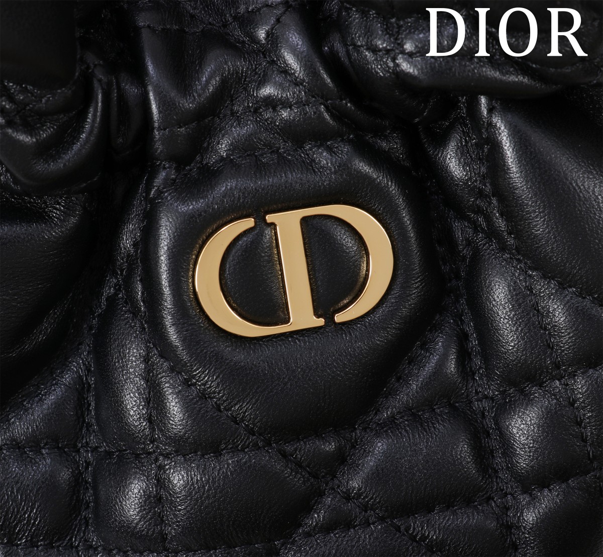 Dior A貨女款黑色皮革水桶包輕奢菱格紋柔軟大容量| 9 Dior A貨女款黑色皮革水桶包輕奢菱格紋柔軟大容量