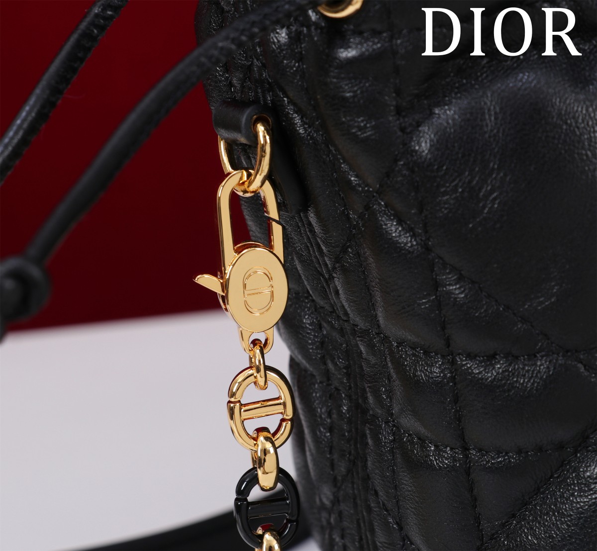 Dior A貨女款黑色皮革水桶包輕奢菱格紋柔軟大容量| 8 Dior A貨女款黑色皮革水桶包輕奢菱格紋柔軟大容量