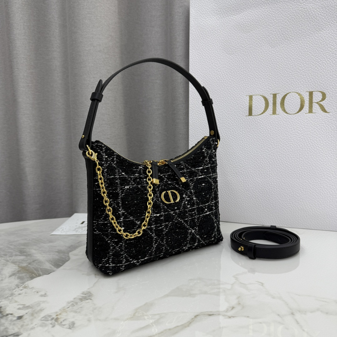 Dior一比一CD黑色小托特包 短提把金鍊拼接款 女用上班包| 13 Dior一比一CD黑色小托特包 短提把金鍊拼接款 女用上班包