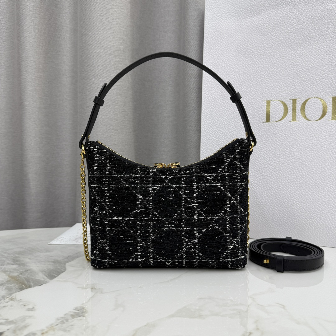 Dior一比一CD黑色小托特包 短提把金鍊拼接款 女用上班包| 11 Dior一比一CD黑色小托特包 短提把金鍊拼接款 女用上班包