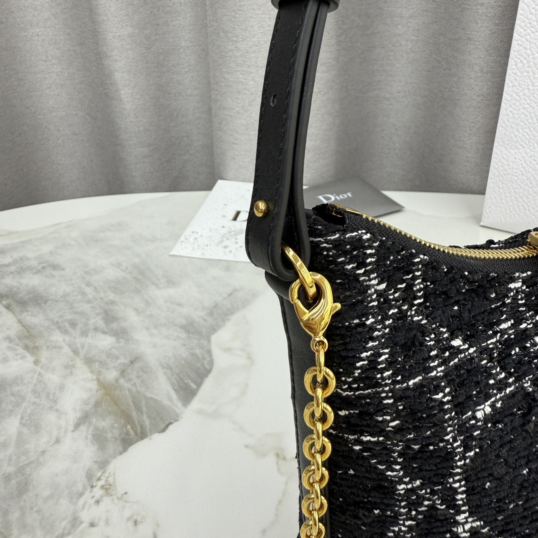 Dior一比一CD黑色小托特包 短提把金鍊拼接款 女用上班包| 9 Dior一比一CD黑色小托特包 短提把金鍊拼接款 女用上班包