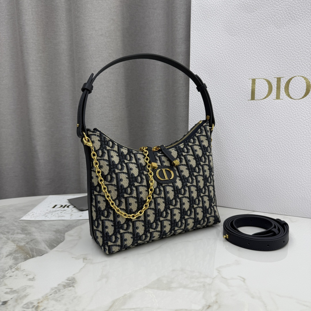 Dior高仿30 Montaigne半月包 老花織布款 女用拉鍊肩背小包| 14 Dior高仿30 Montaigne半月包 老花織布款 女用拉鍊肩背小包