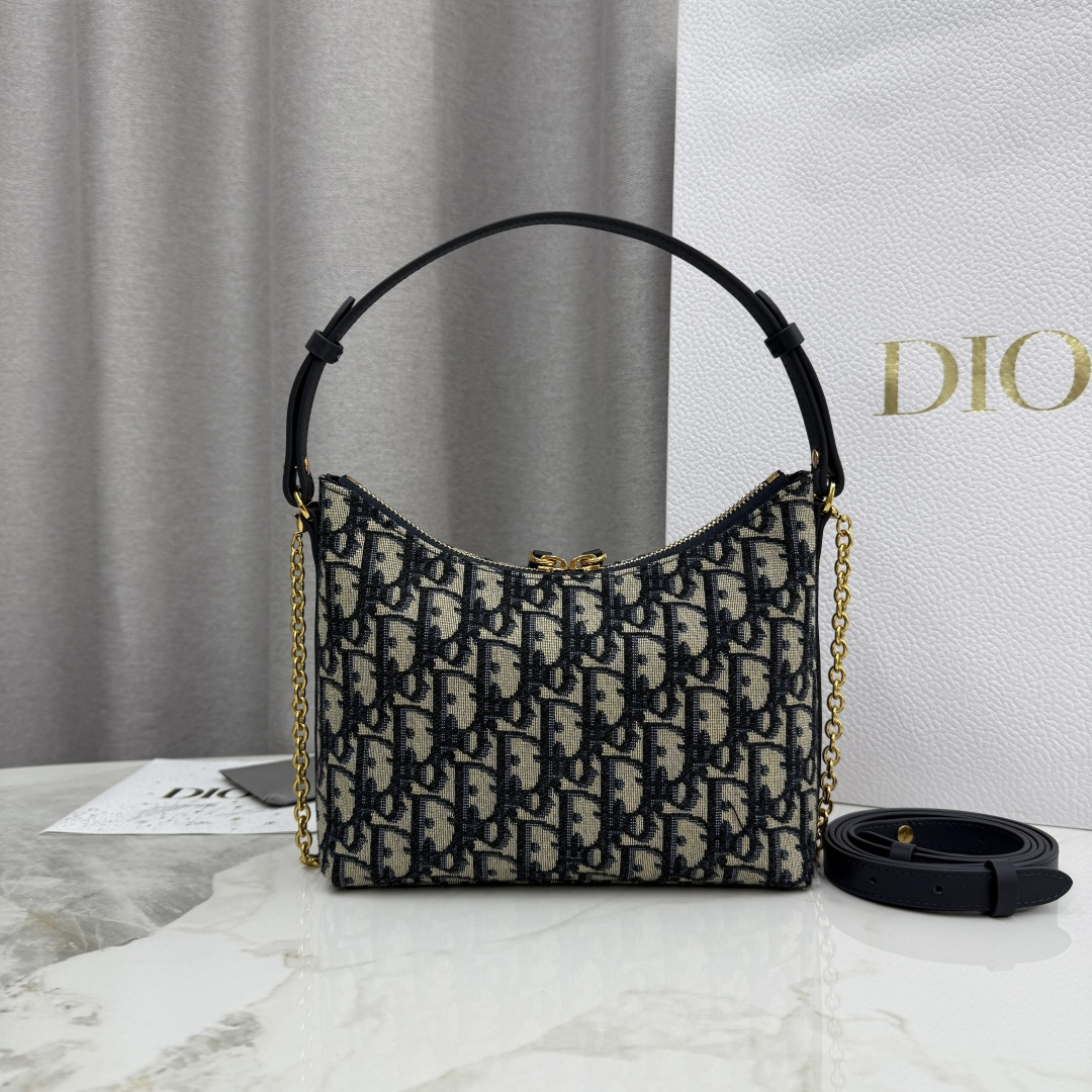 Dior高仿30 Montaigne半月包 老花織布款 女用拉鍊肩背小包| 12 Dior高仿30 Montaigne半月包 老花織布款 女用拉鍊肩背小包