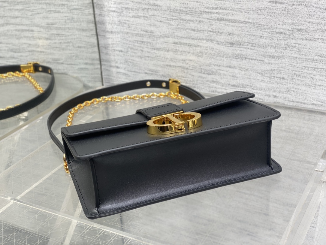 Dior原單30 Montaigne金鍊包 女士黑色簡約皮革斜背包| 9 Dior原單30 Montaigne金鍊包 女士黑色簡約皮革斜背包