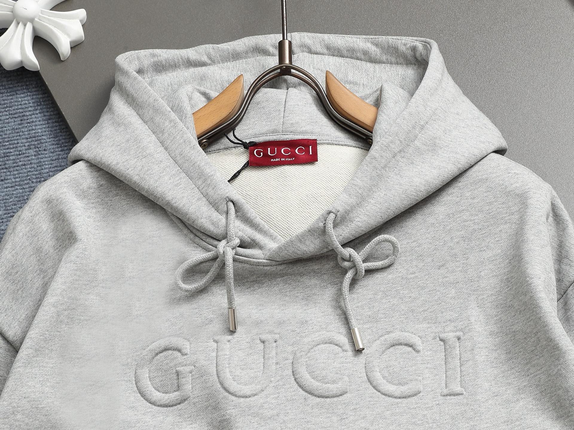 Gucci原單男士素面連帽衛衣 灰色簡約設計百搭必備| 13 Gucci原單男士素面連帽衛衣 灰色簡約設計百搭必備